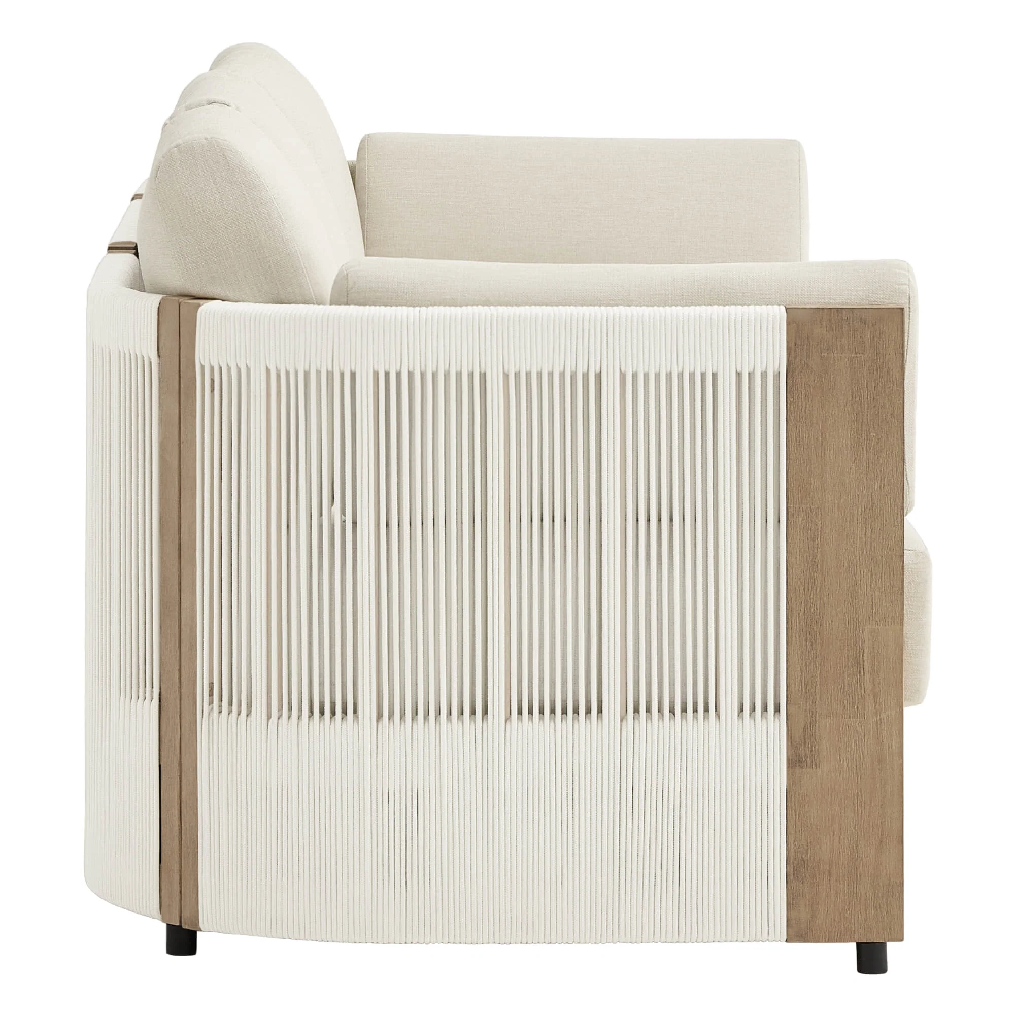 Clover Acacia Wood Rope Outdoor 3-Seat Modular Sofa - Image 8