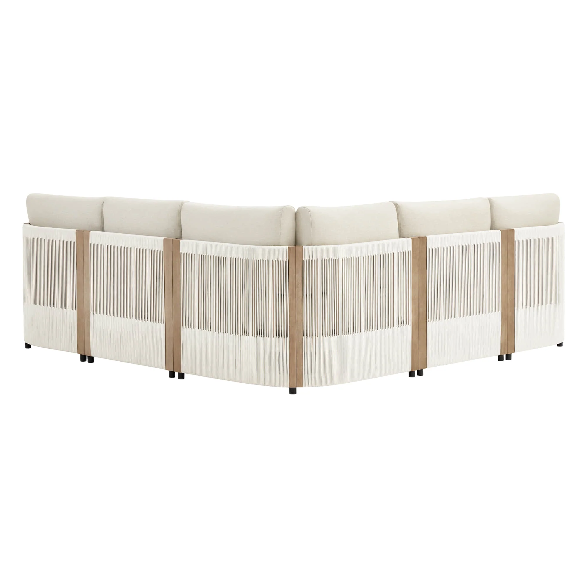 Clover Acacia Wood Rope Outdoor Modular Sectional Set - Image 12