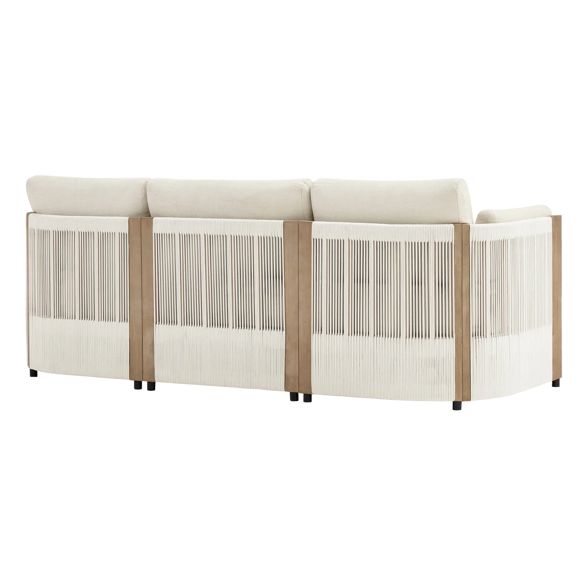 Clover Acacia Wood Rope Outdoor Modular Sofa Set - Image 13