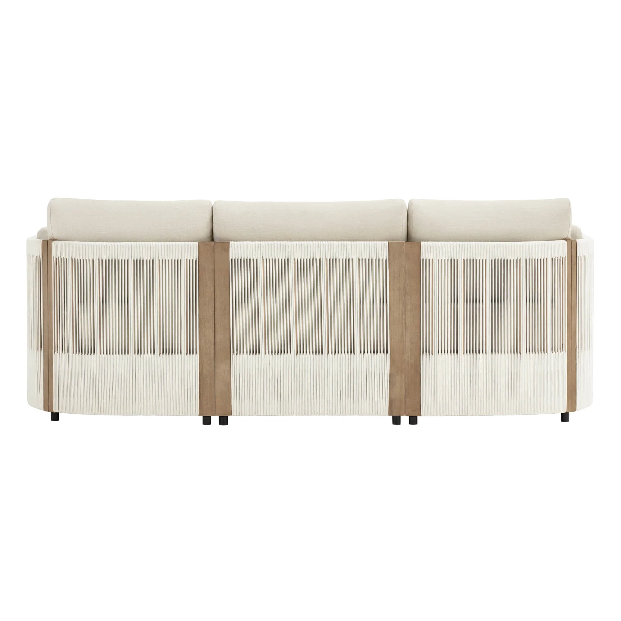 Clover Acacia Wood Rope Outdoor Modular Sofa Set - Image 14