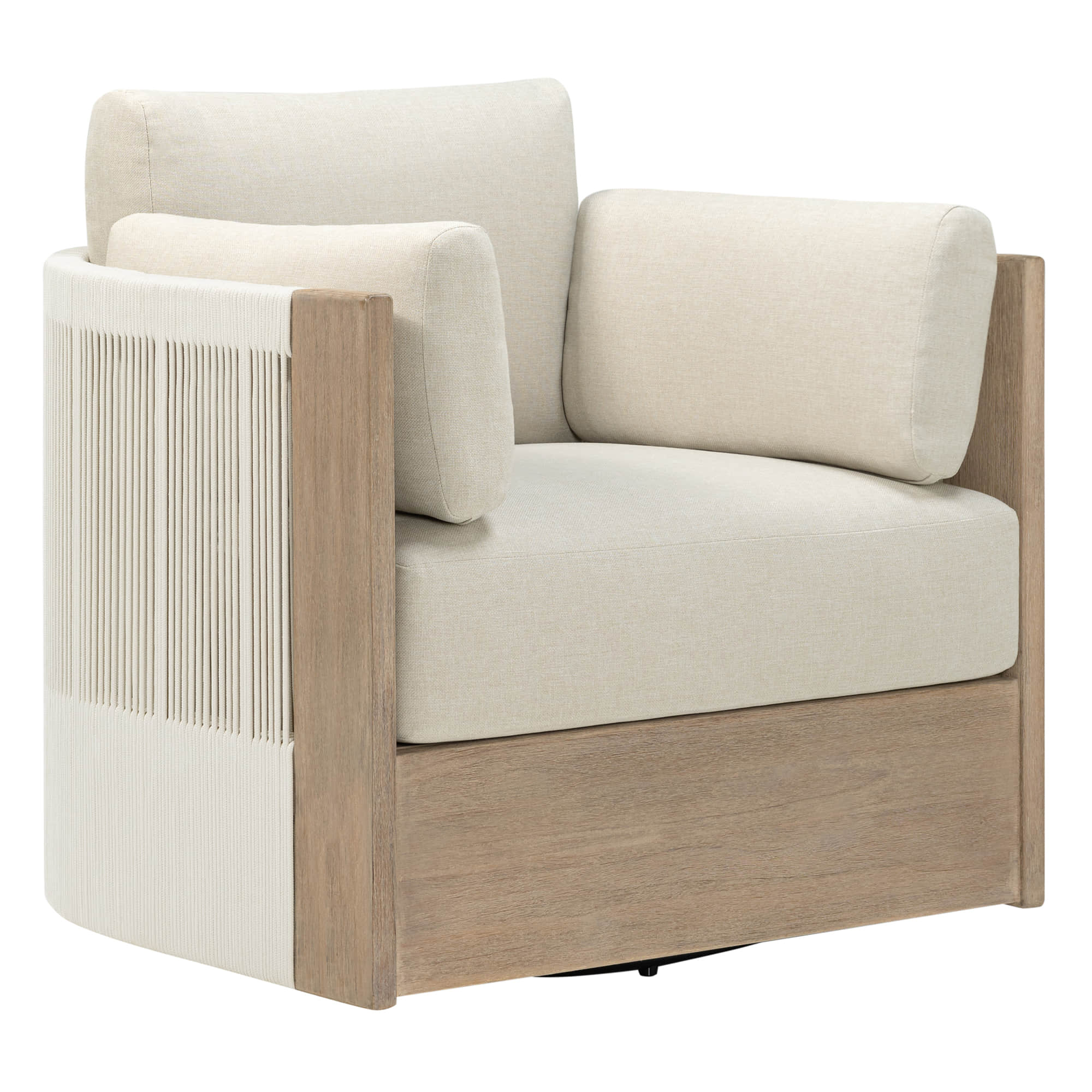 Clover Acacia Wood Rope Outdoor Patio Sofa Set - Image 15