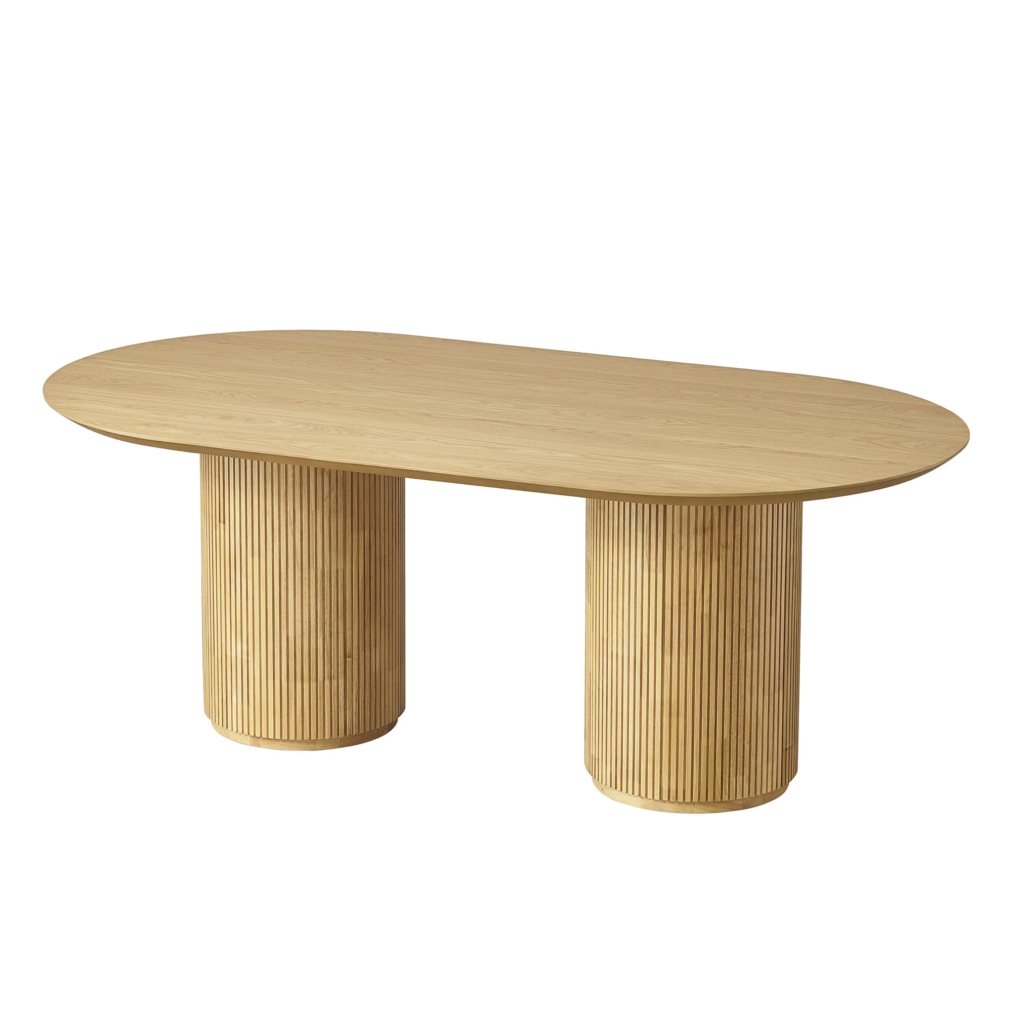 Coral Fluted Oval Wood Dining Table - Image 21