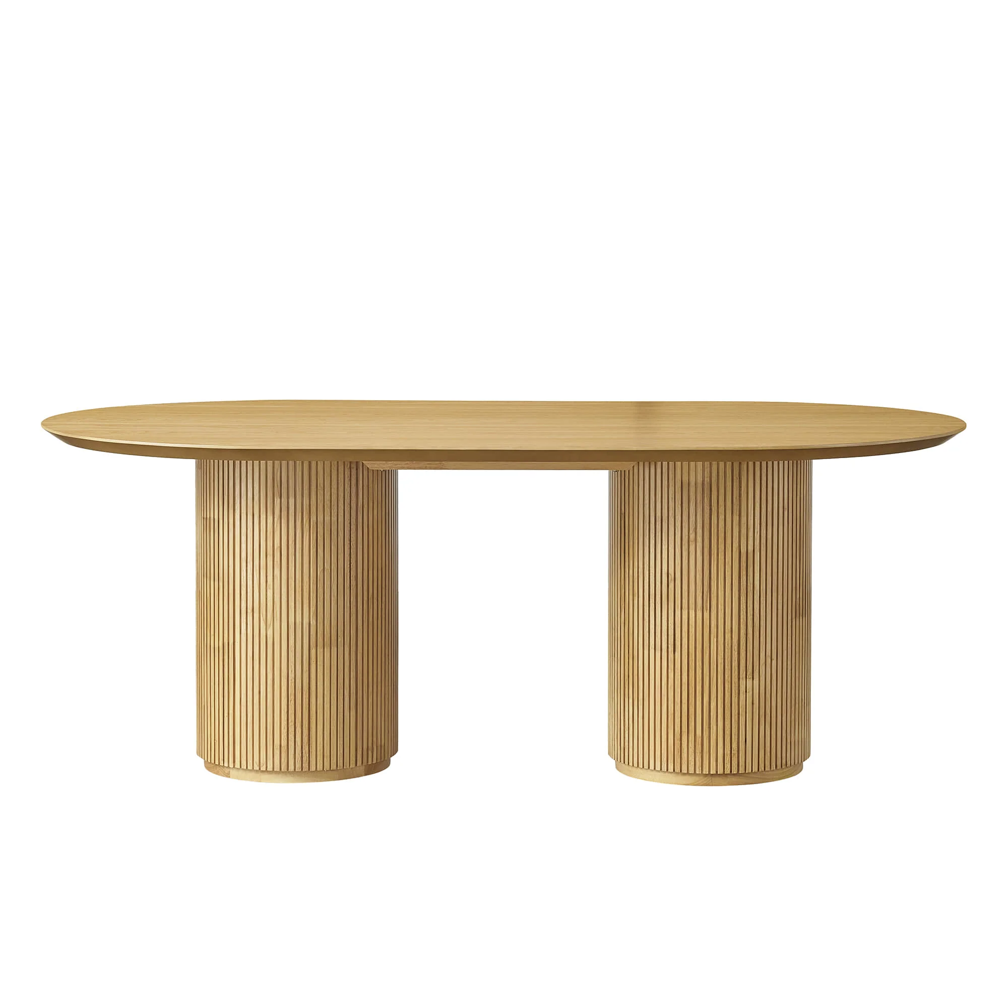 Coral Fluted Oval Wood Dining Table - Image 22