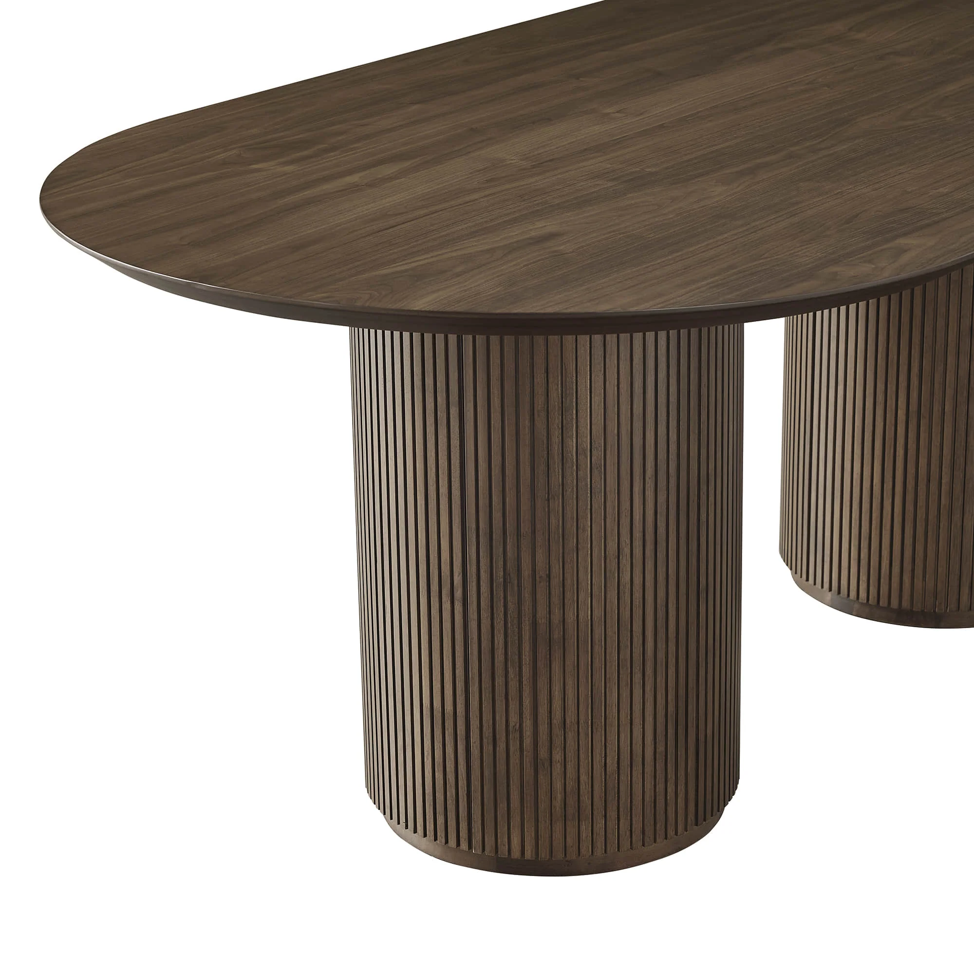 Coral Fluted Oval Wood Dining Table - Image 24