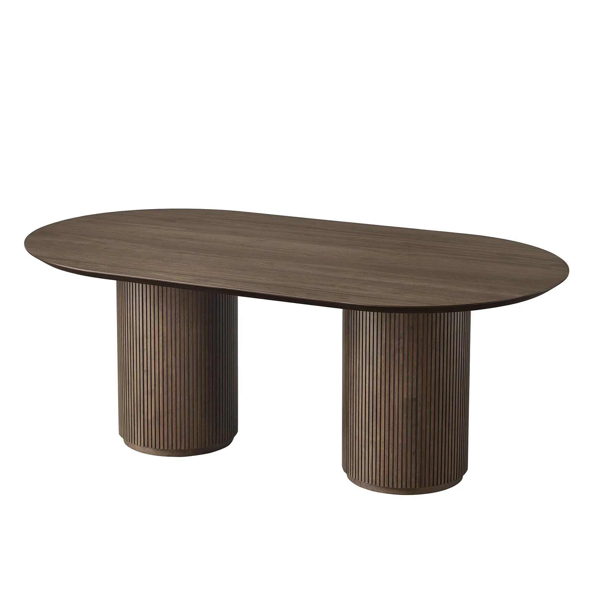Coral Fluted Oval Wood Dining Table - Image 25