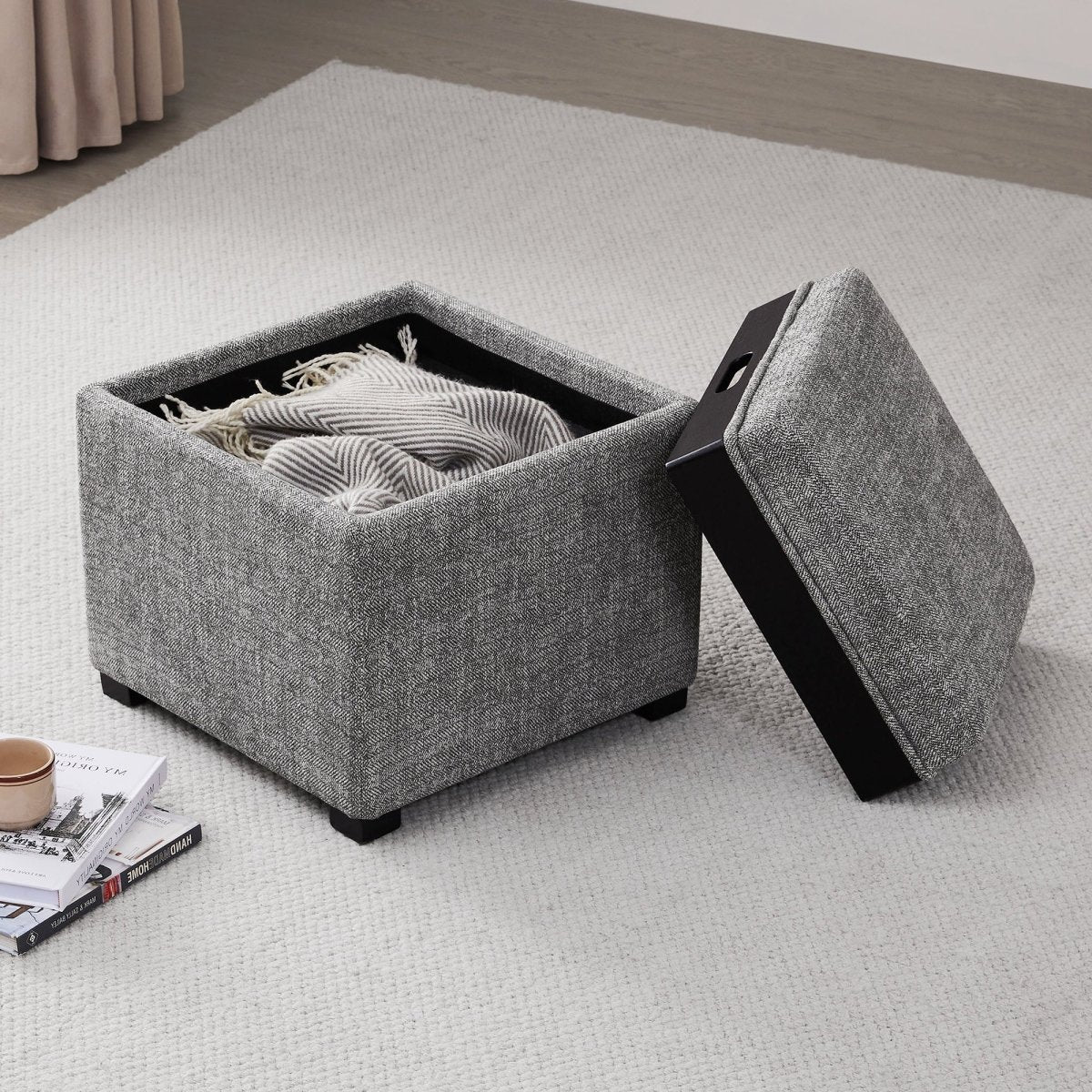 Cube Storage Ottoman - Fabric & Leather - Image 32