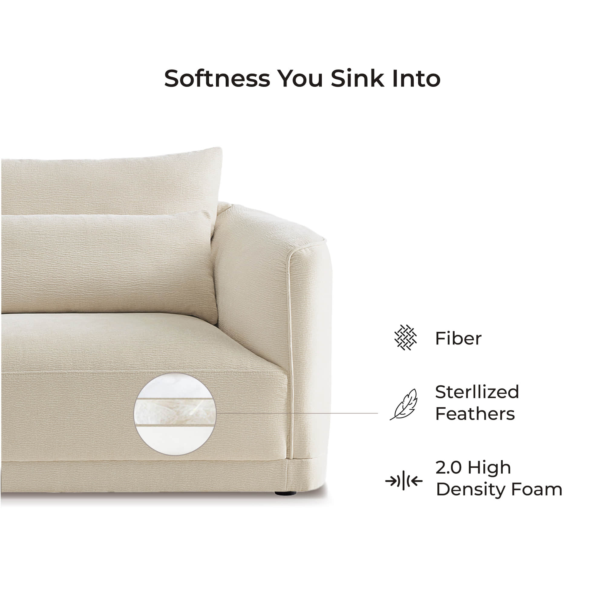 Daisy 2-Seat Modular Curved Chenille Sofa with Down-Filled Cushions - Image 20
