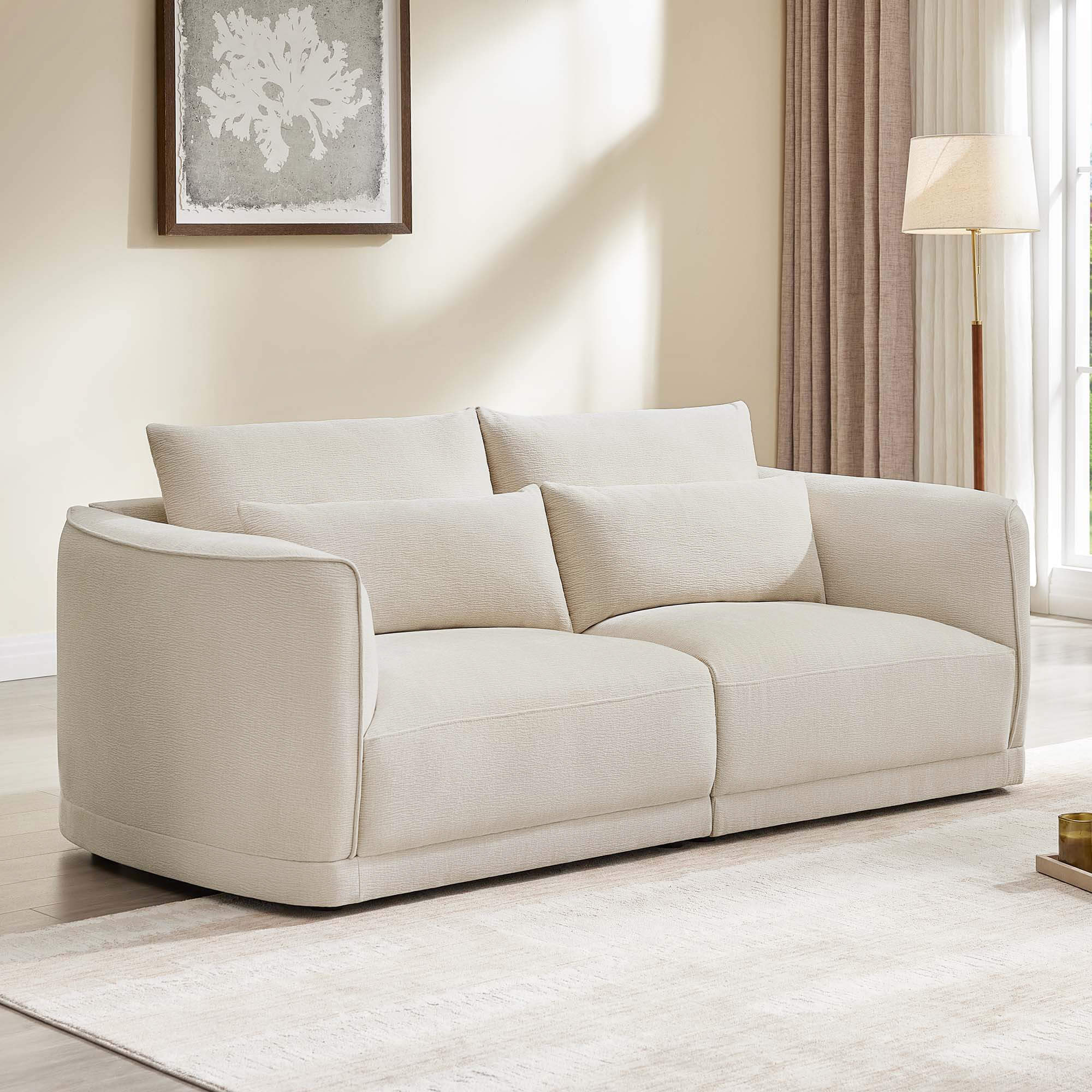 Daisy 2-Seat Modular Curved Chenille Sofa with Down-Filled Cushions - Image 3