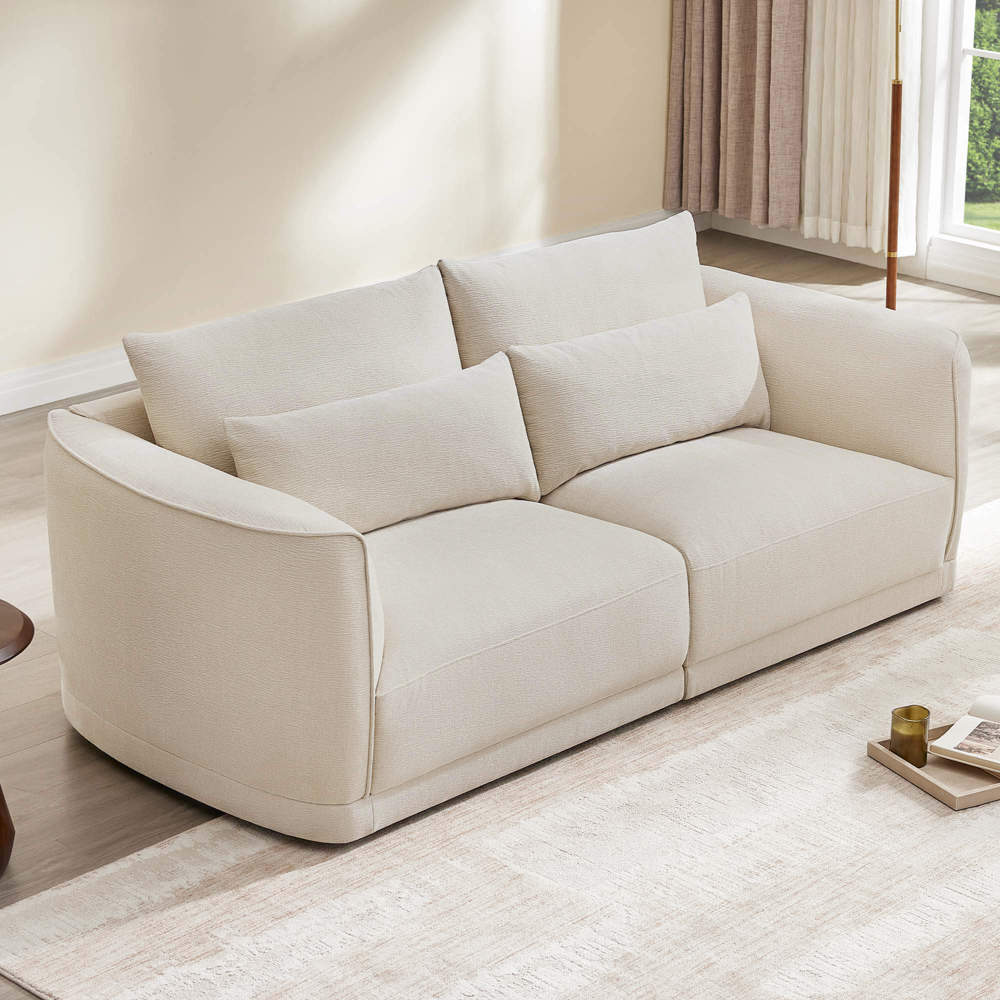 Daisy 2-Seat Modular Curved Chenille Sofa with Down-Filled Cushions - Image 6