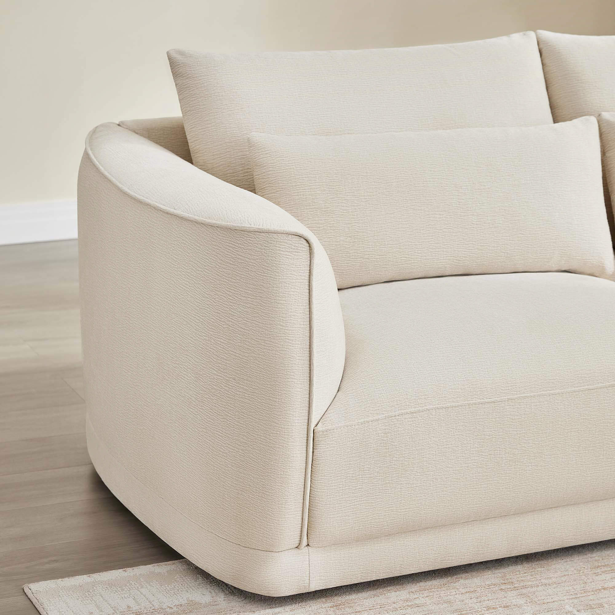 Daisy 3-Seat Modular Curved Chenille Sectional Sofa with Chaise and Down-Filled - Image 15