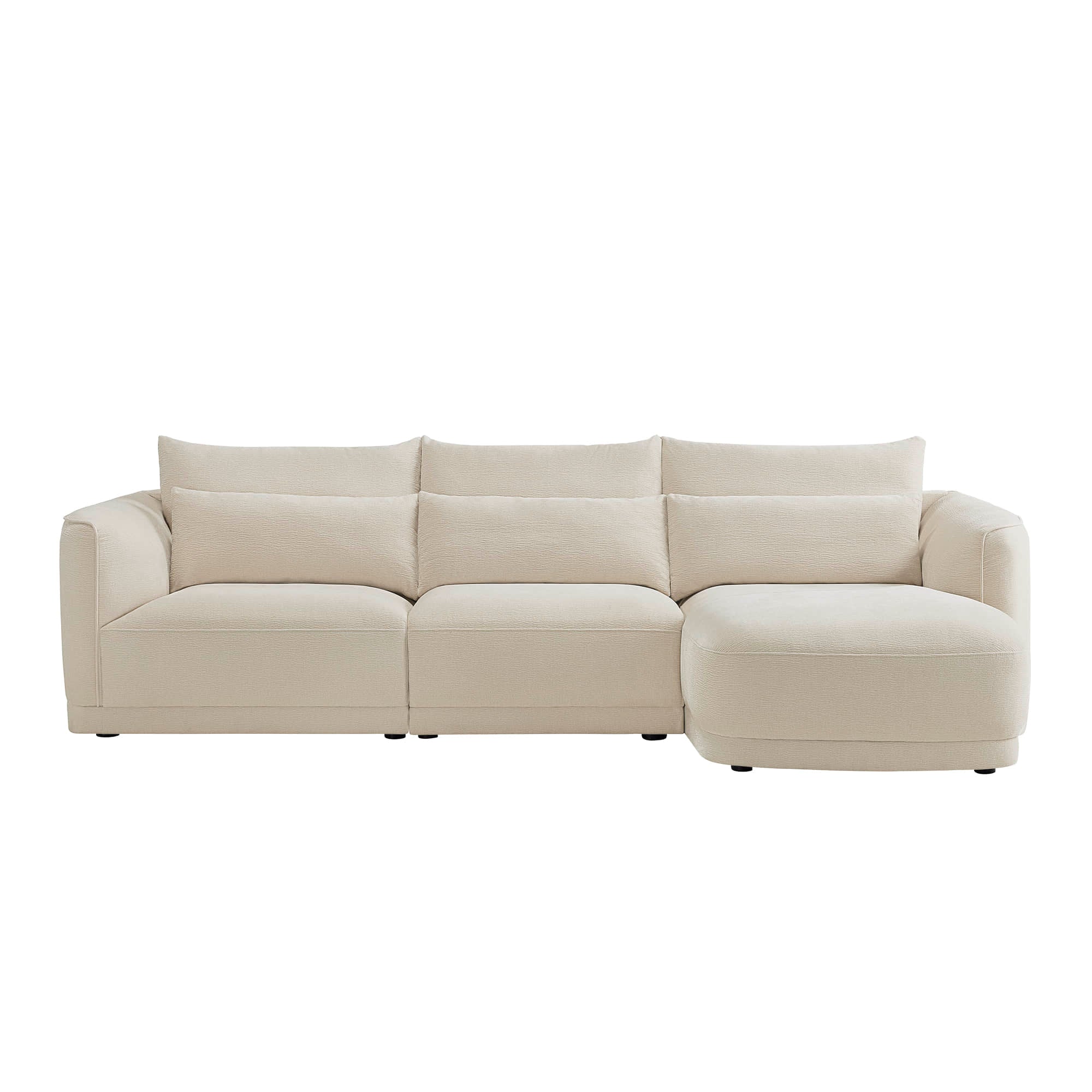 Daisy 3-Seat Modular Curved Chenille Sectional Sofa with Chaise and Down-Filled - Image 17