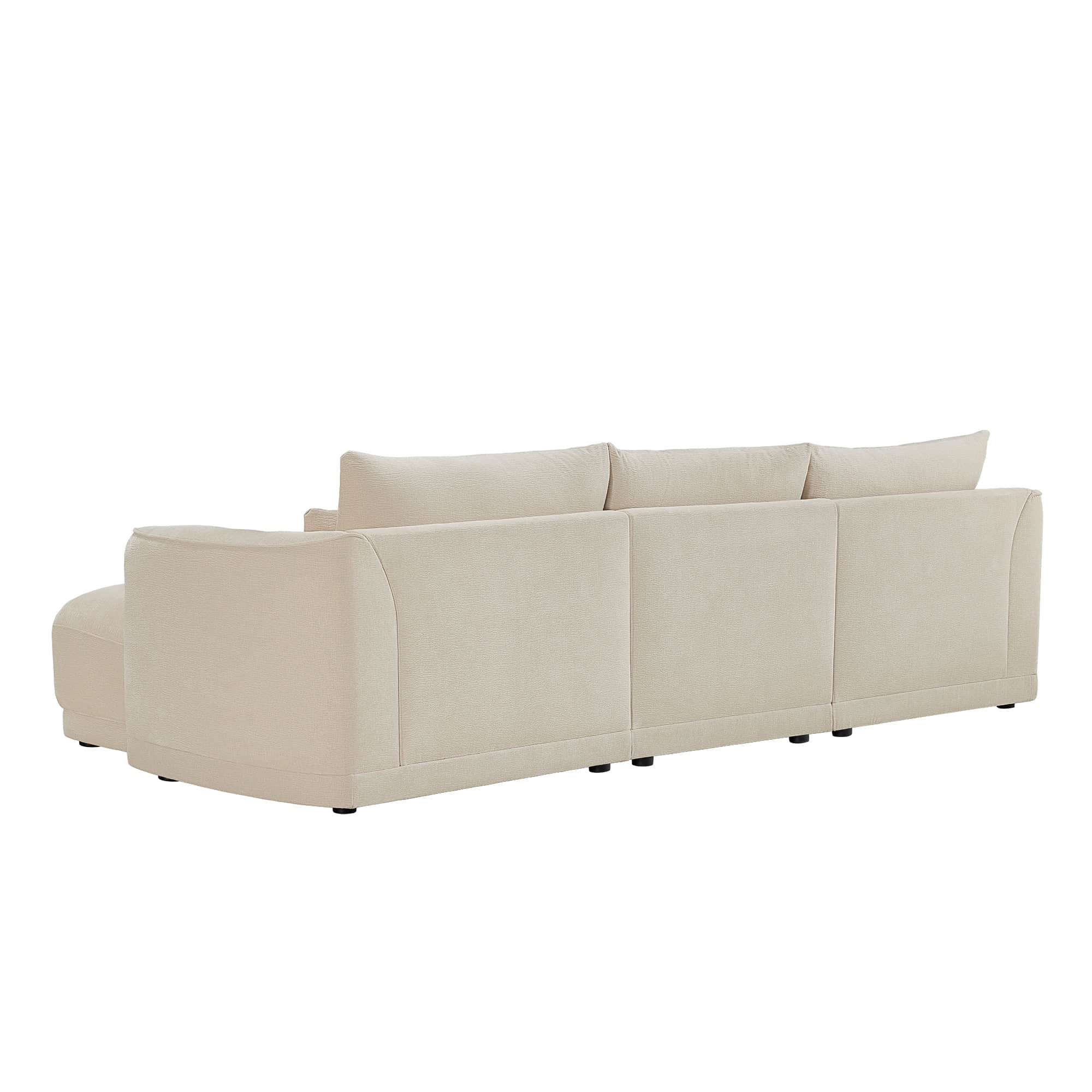Daisy 3-Seat Modular Curved Chenille Sectional Sofa with Chaise and Down-Filled - Image 18