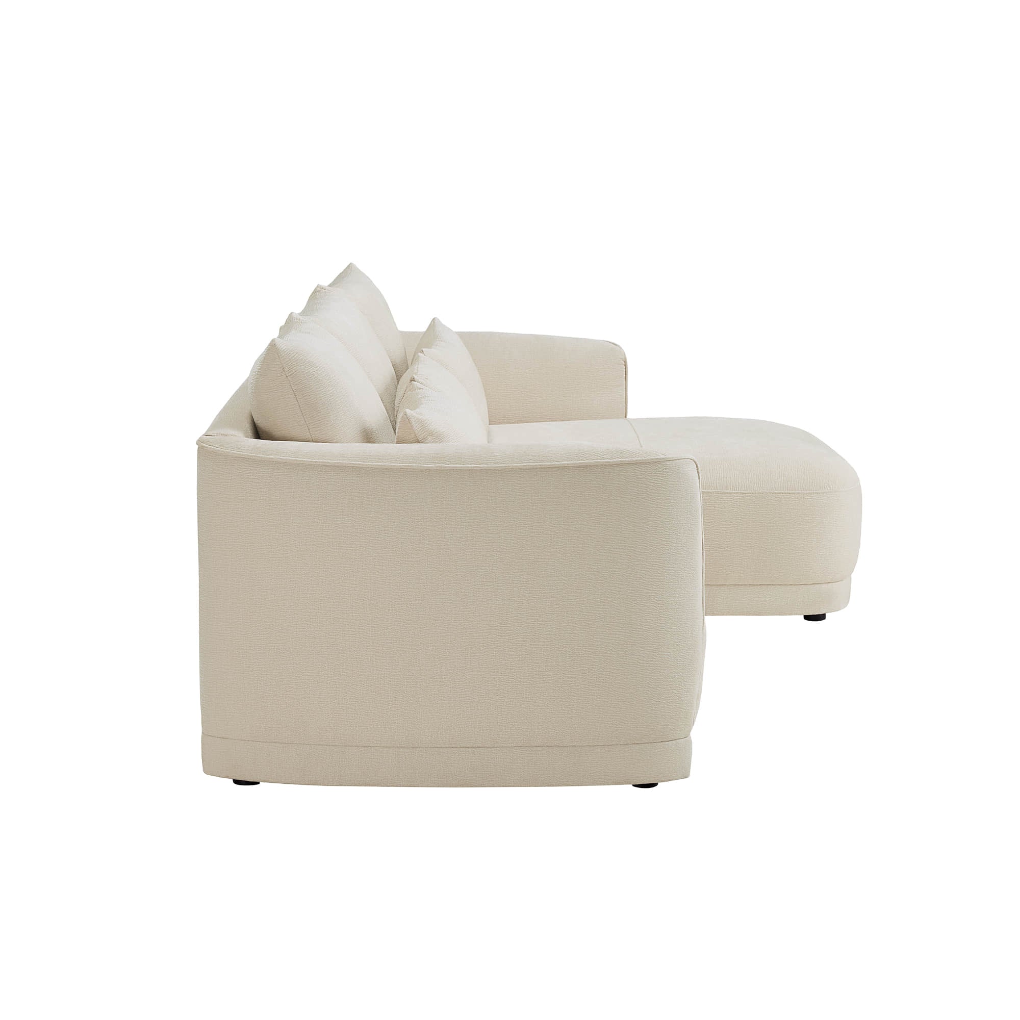 Daisy 3-Seat Modular Curved Chenille Sectional Sofa with Chaise and Down-Filled - Image 19