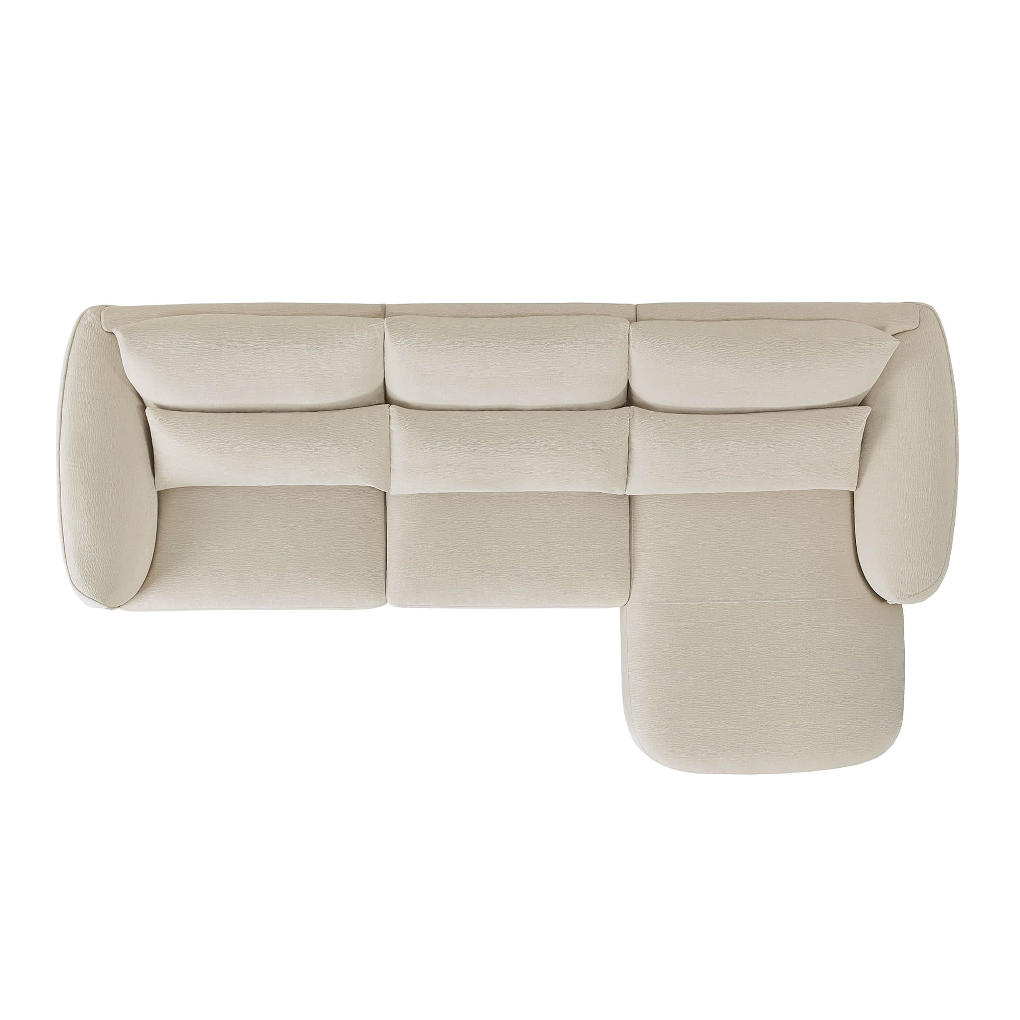 Daisy 3-Seat Modular Curved Chenille Sectional Sofa with Chaise and Down-Filled - Image 20