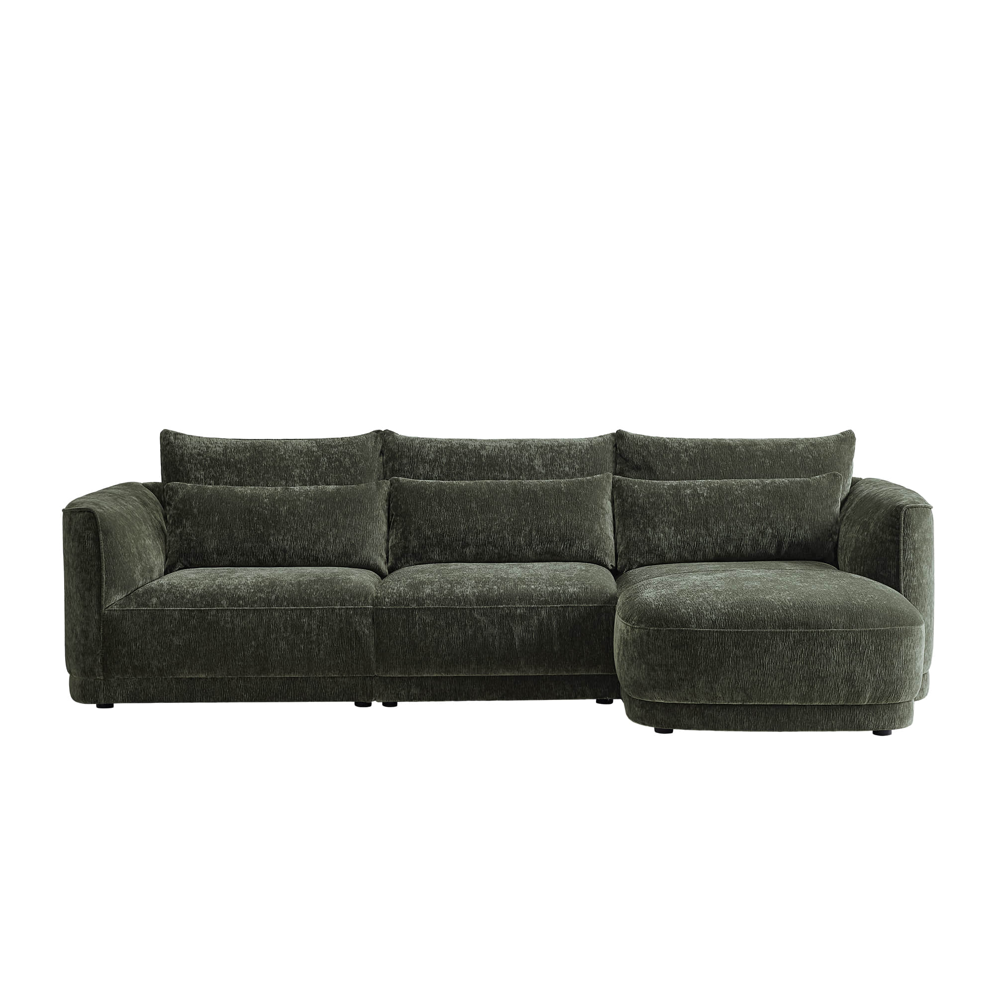 Daisy 3-Seat Modular Curved Chenille Sectional Sofa with Chaise and Down-Filled - Image 23