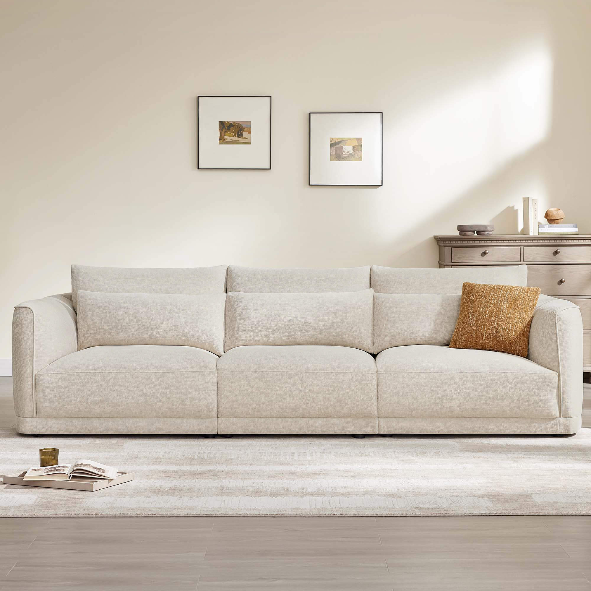 Daisy 3-Seat Modular Curved Chenille Sofa with Down-Filled Cushions - Image 7