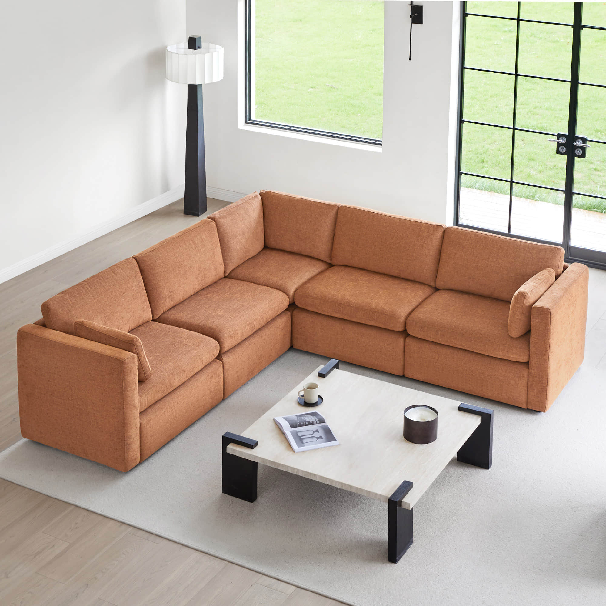 Delaney 5-Seat V Shaped Modular Sofa Chaise - Image 95