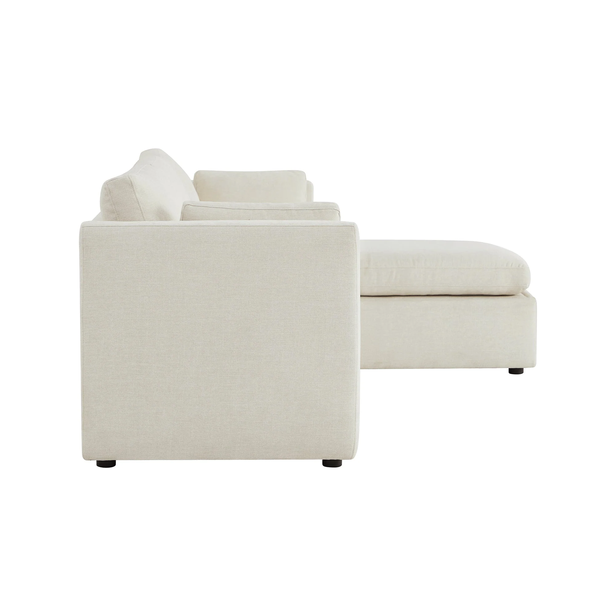 Delaney 4-Seat Modular Sofa Chaise with Storage Ottoman - Image 7