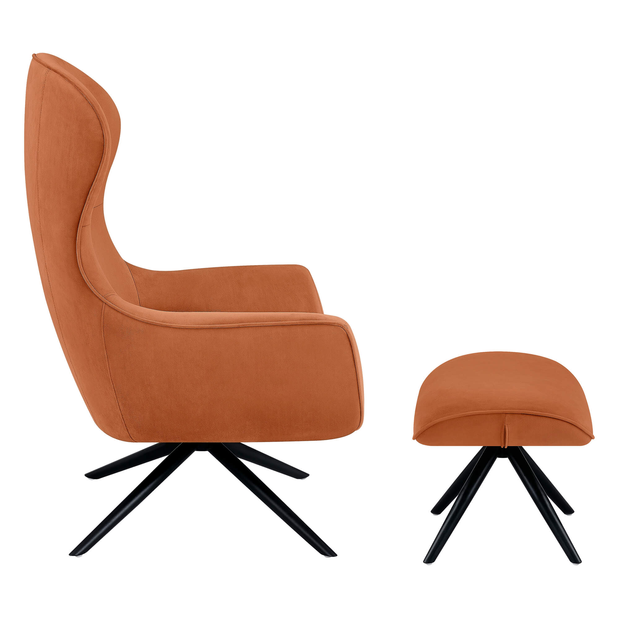 Dennis Wingback Reclining Chair & Ottoman - Image 3