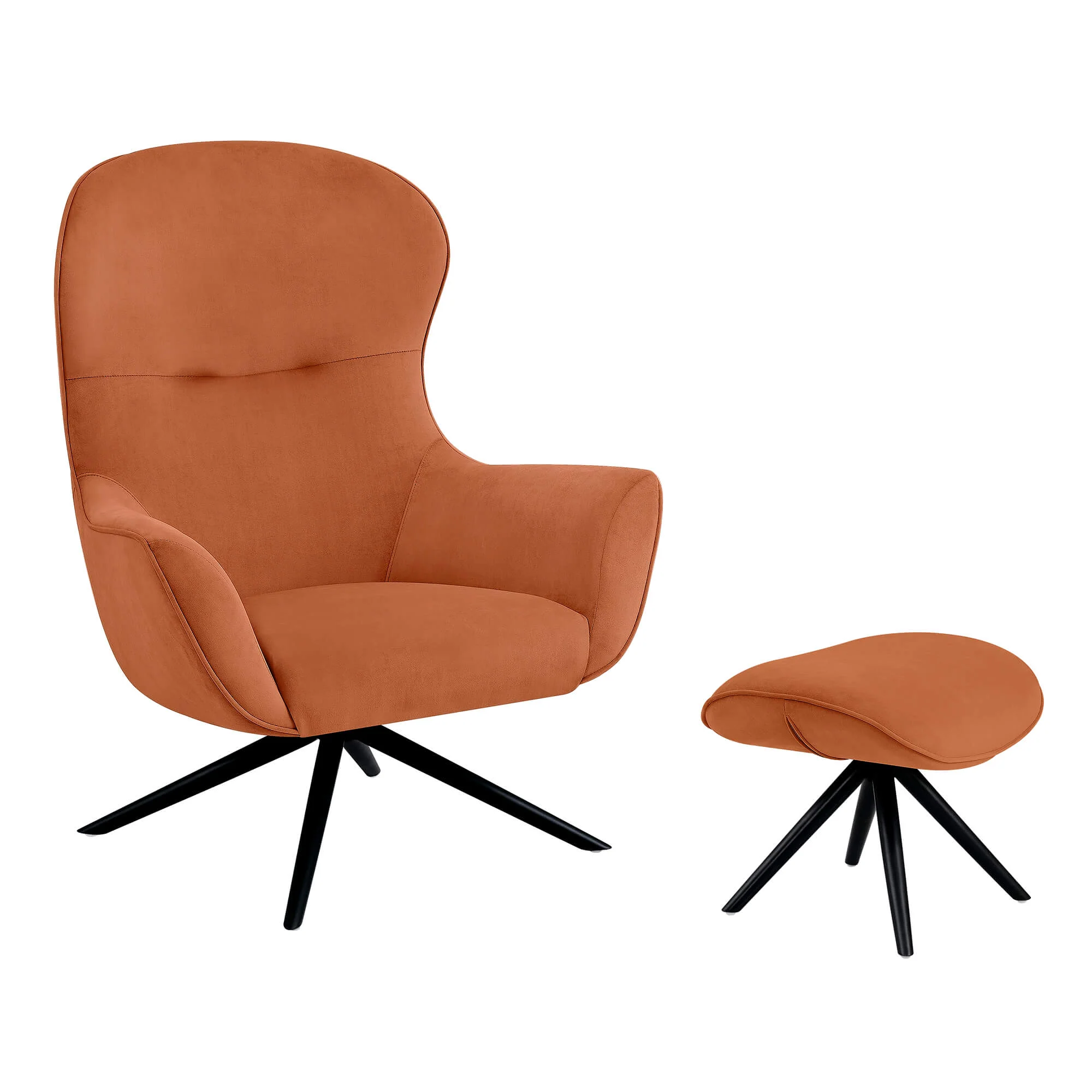 Dennis Wingback Reclining Chair & Ottoman - Image 4