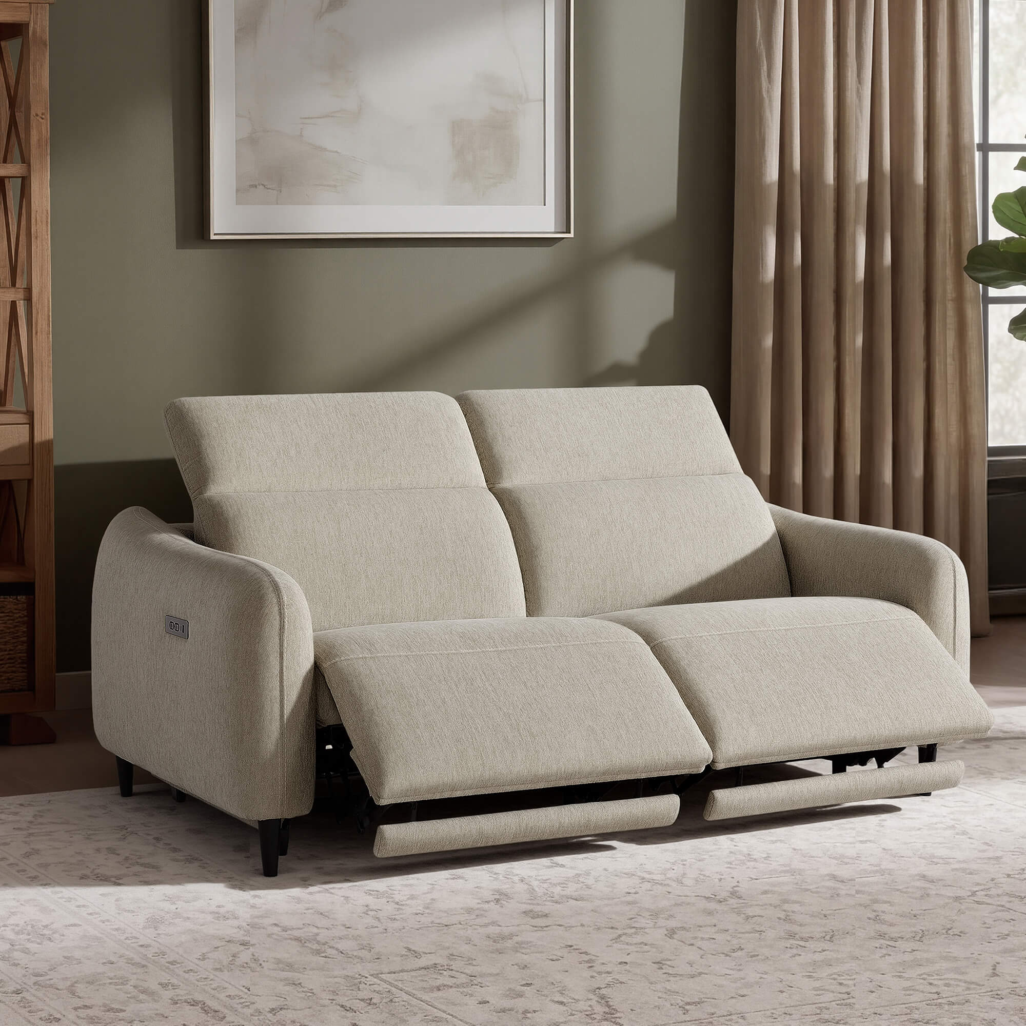 Diya Soft & Breathable 2-Seater Reclining Sofa with Power Headrest - Image 23