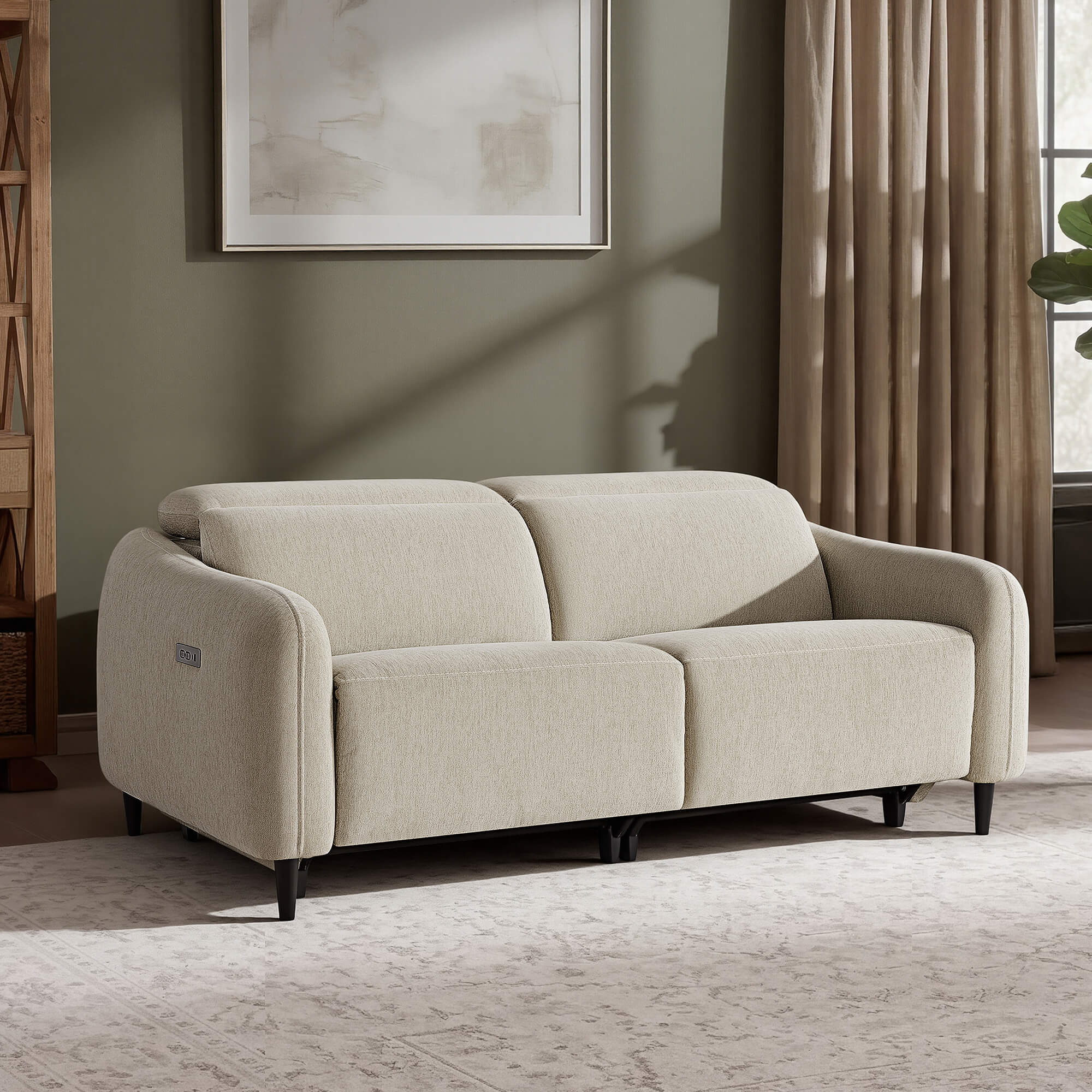 Diya Soft & Breathable 2-Seater Reclining Sofa with Power Headrest - Image 24