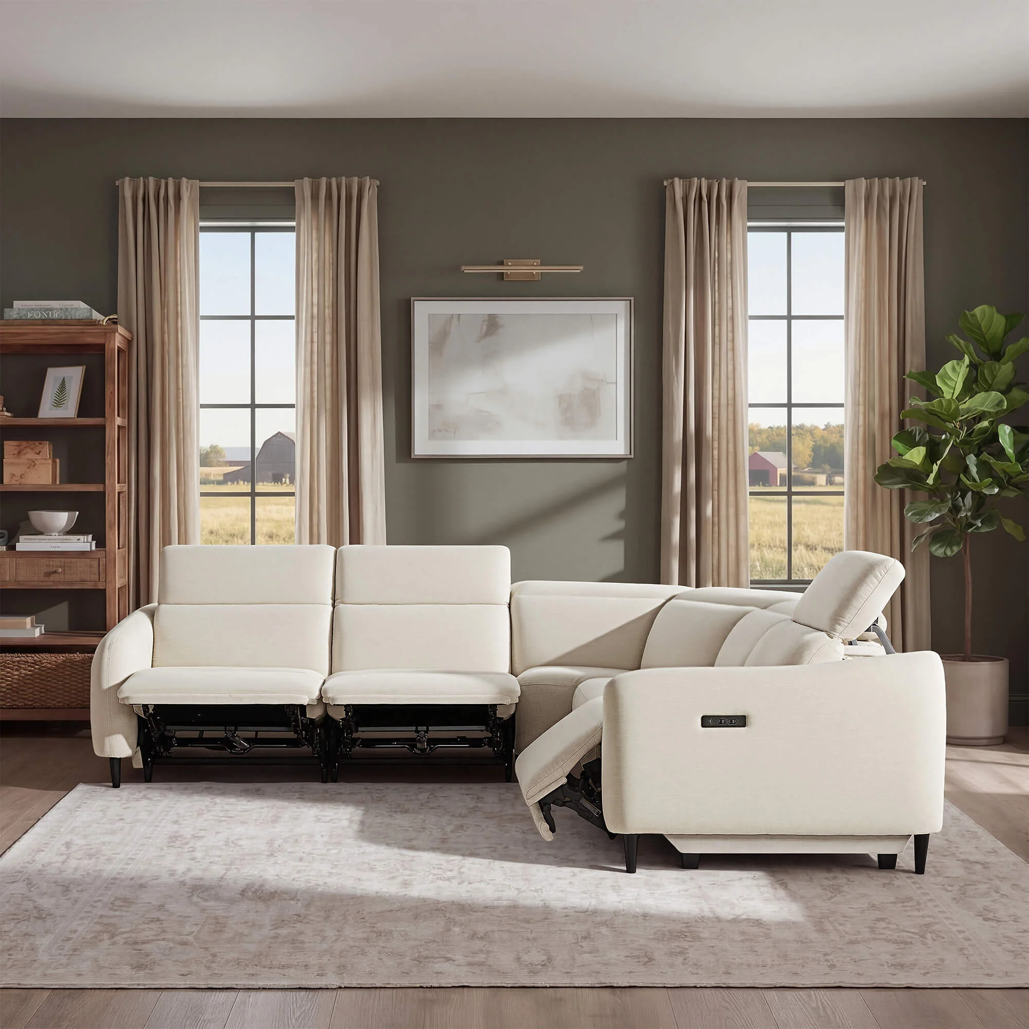 Diya Soft & Breathable 5-Seater Reclining Sofa with Power Headrest - Image 32