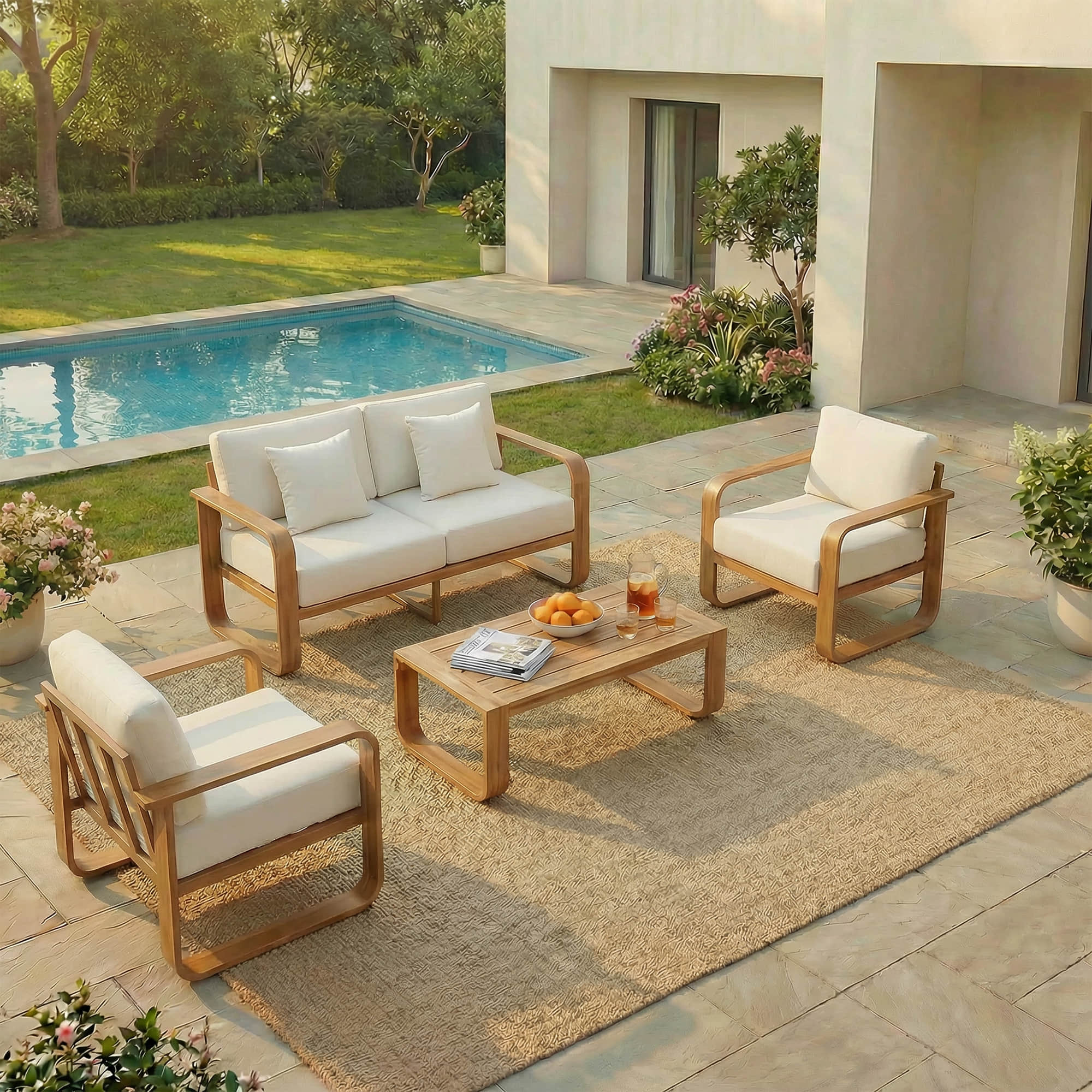 Dylan Modern 4-Piece Outdoor Patio Sofa Set - Image 69