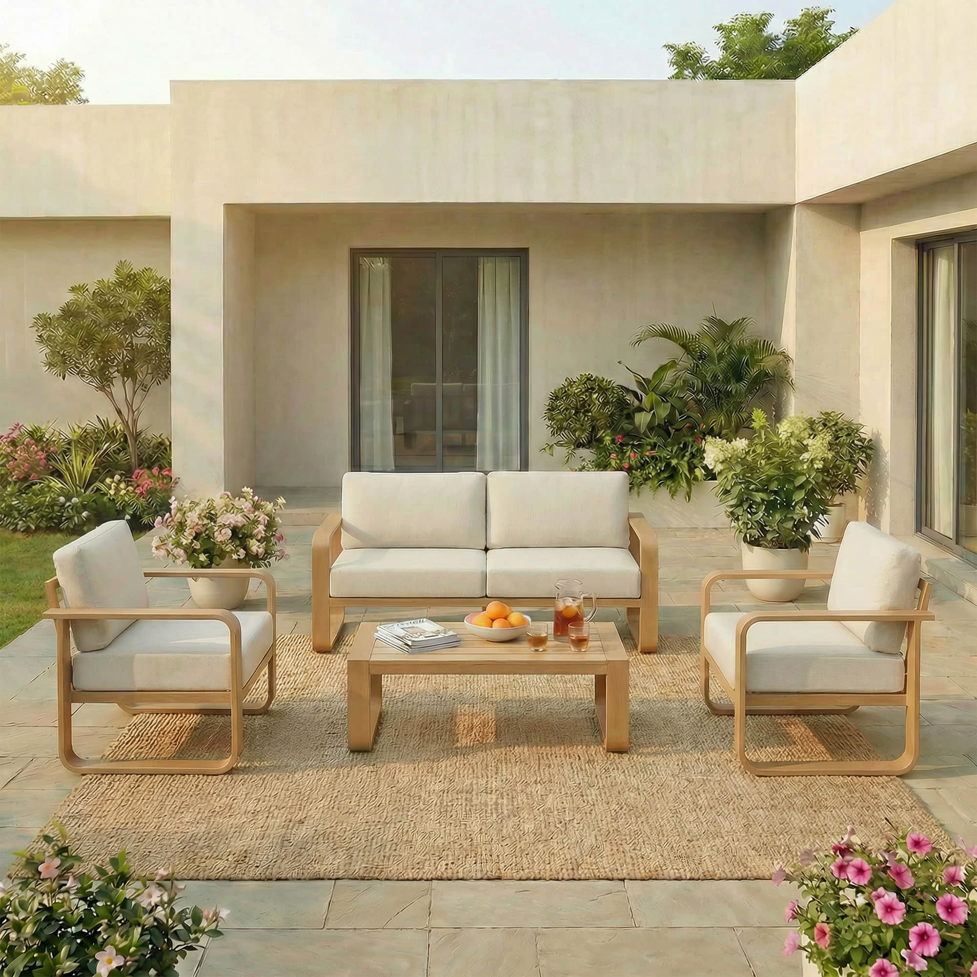 Dylan Modern 4-Piece Outdoor Patio Sofa Set - Image 70