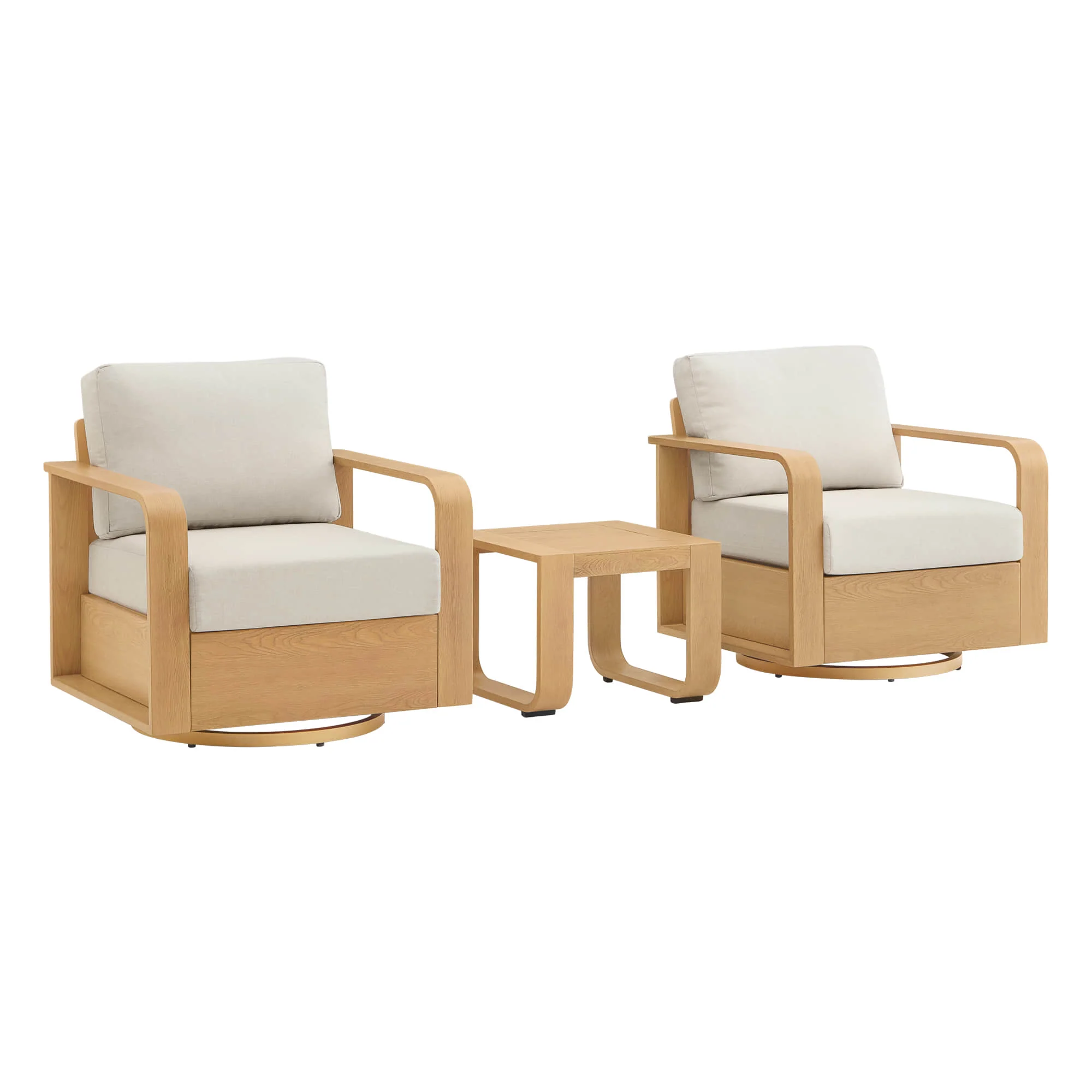 Dylan Modern Outdoor Swivel Patio Bistro Set - Image 19