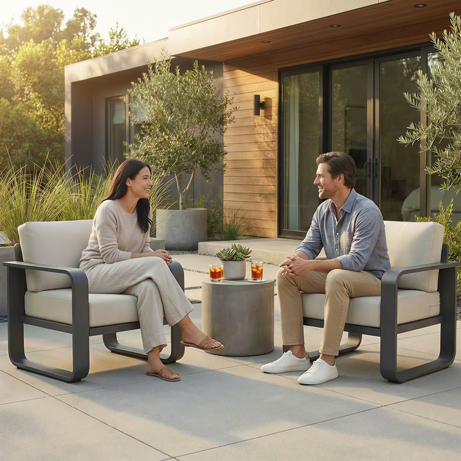 Dylan Modern Outdoor Patio Armchair - Image 3