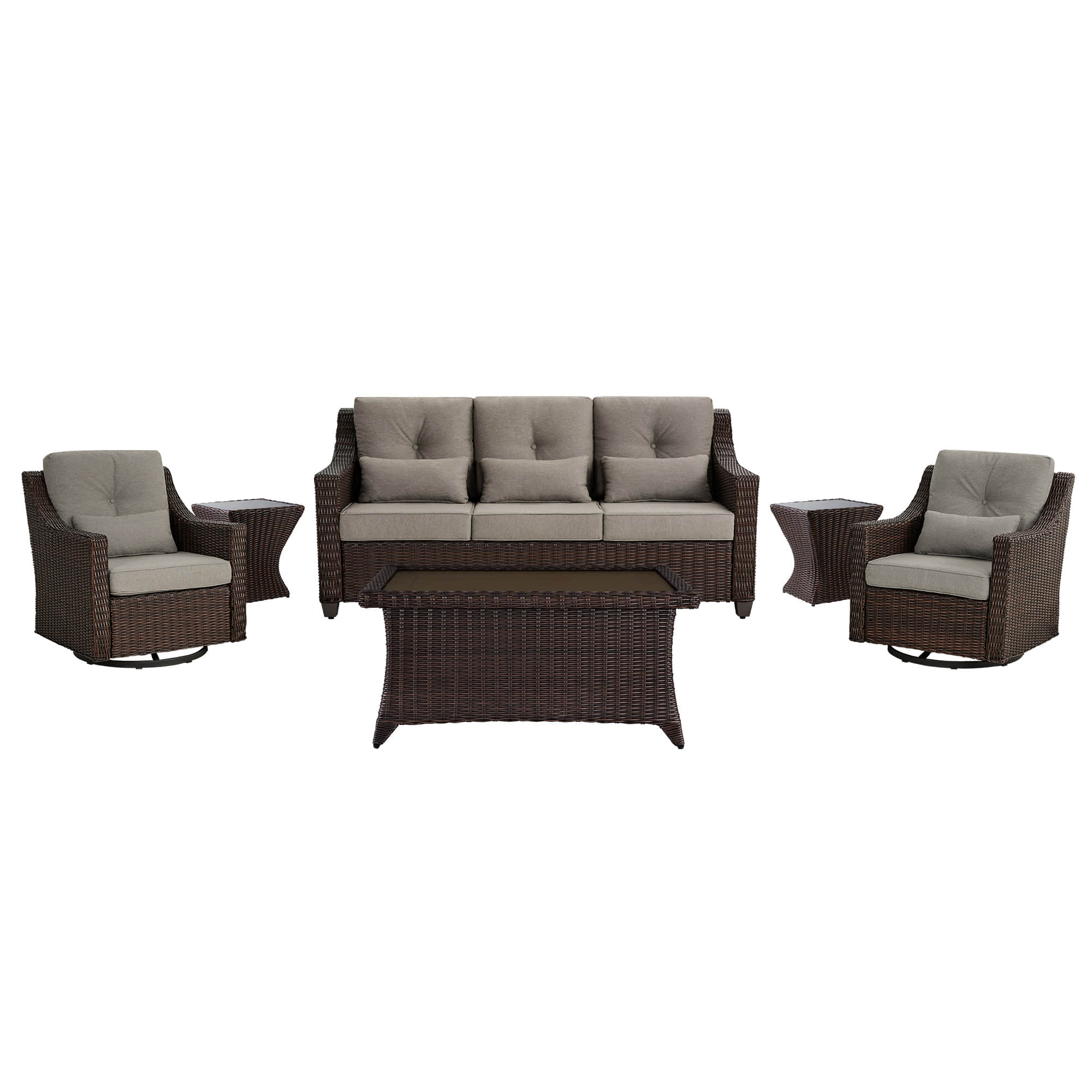 Elara Outdoor Rattan Sofa Set - 5 Seats - Image 104