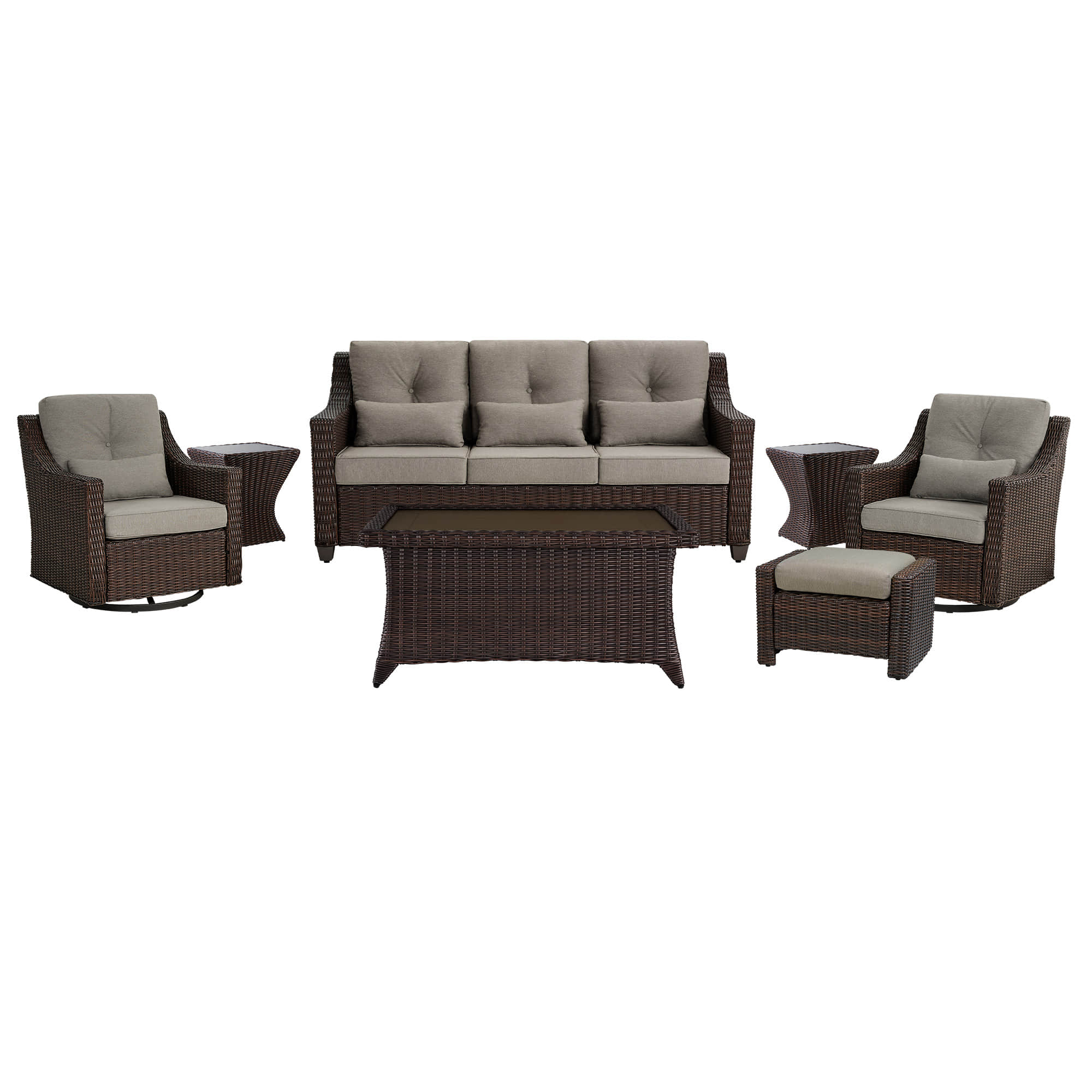 Elara Outdoor Rattan Sofa Set - 5 Seats - Image 114
