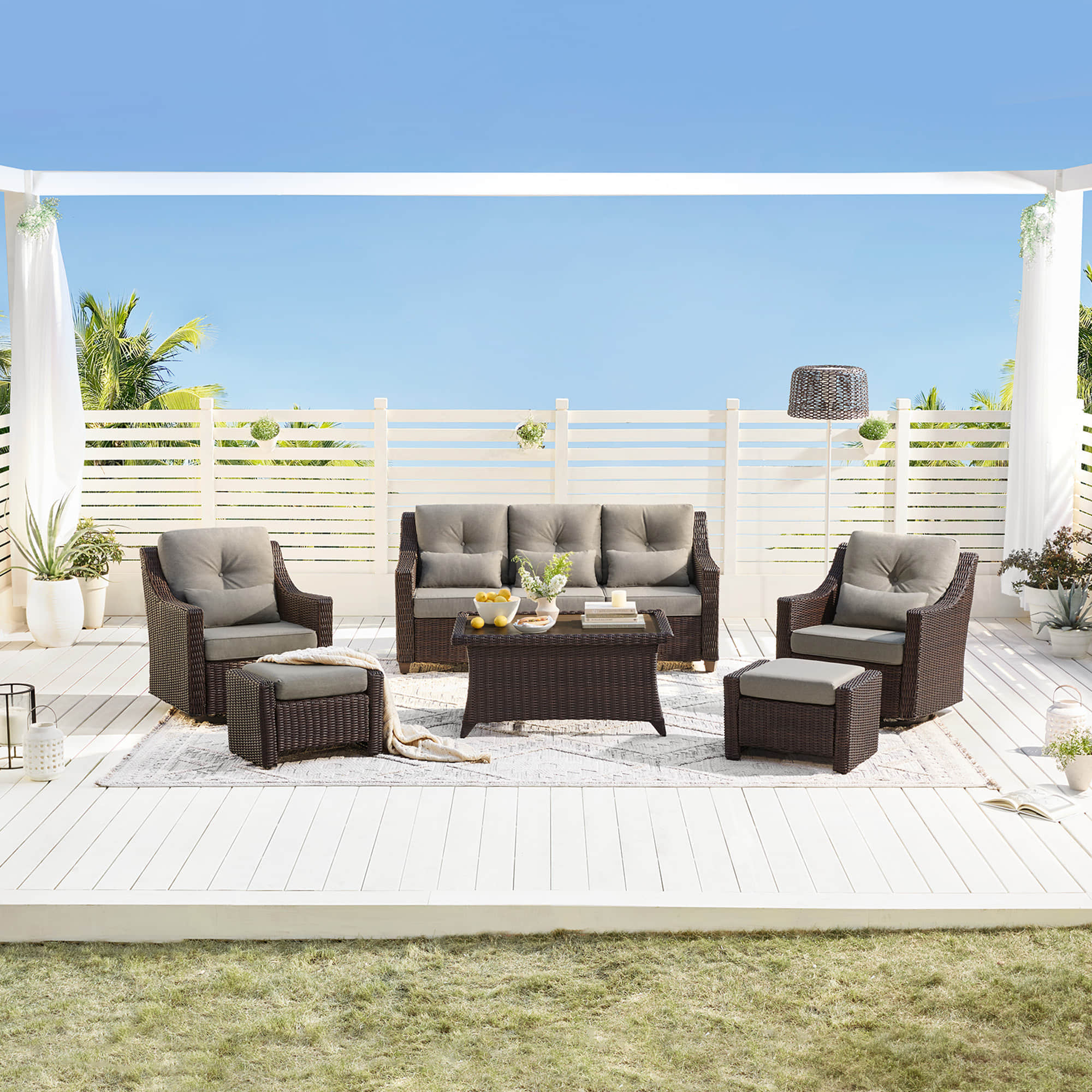Elara Outdoor Rattan Sofa Set - 5 Seats - Image 4