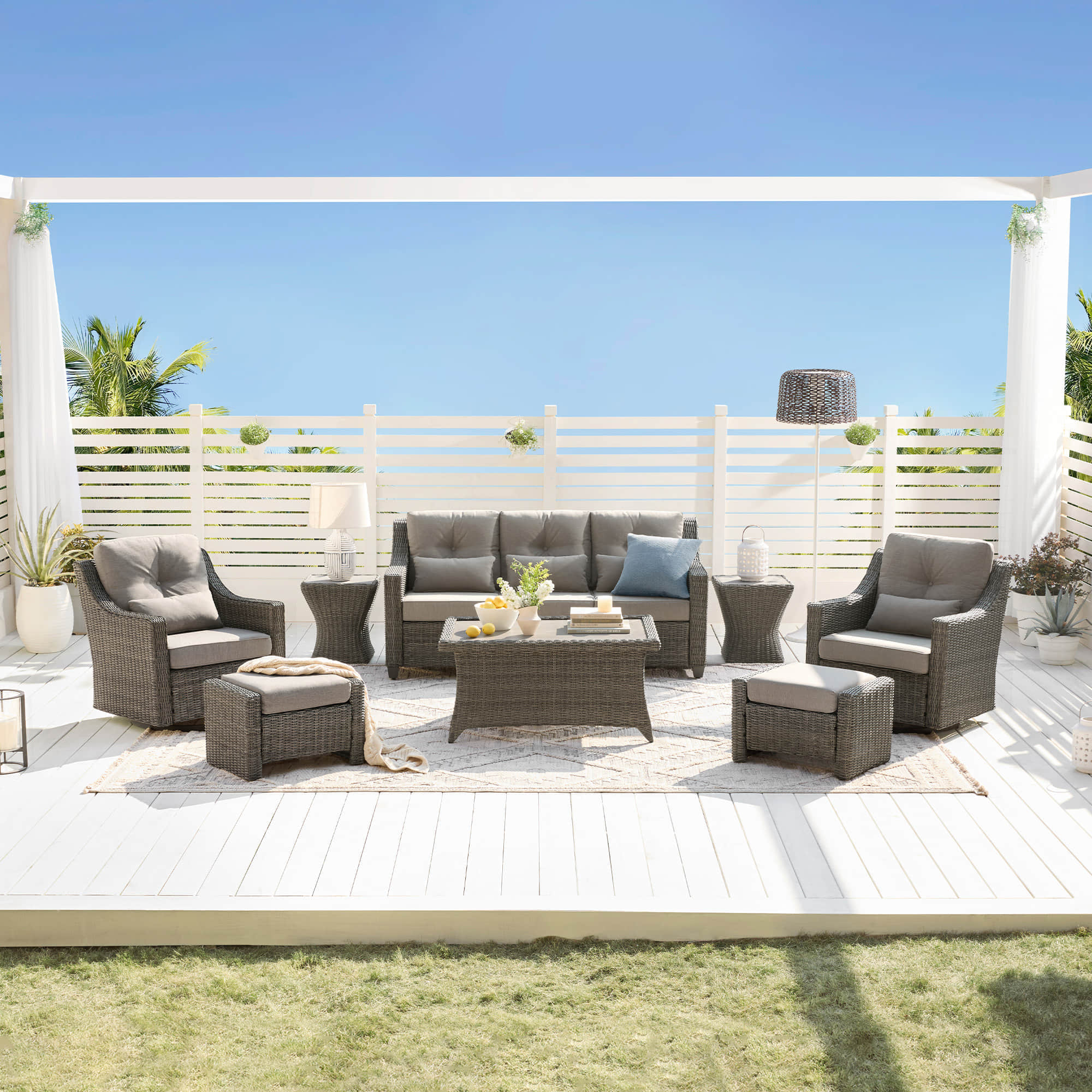 Elara Outdoor Rattan Sofa Set - 5 Seats - Image 52