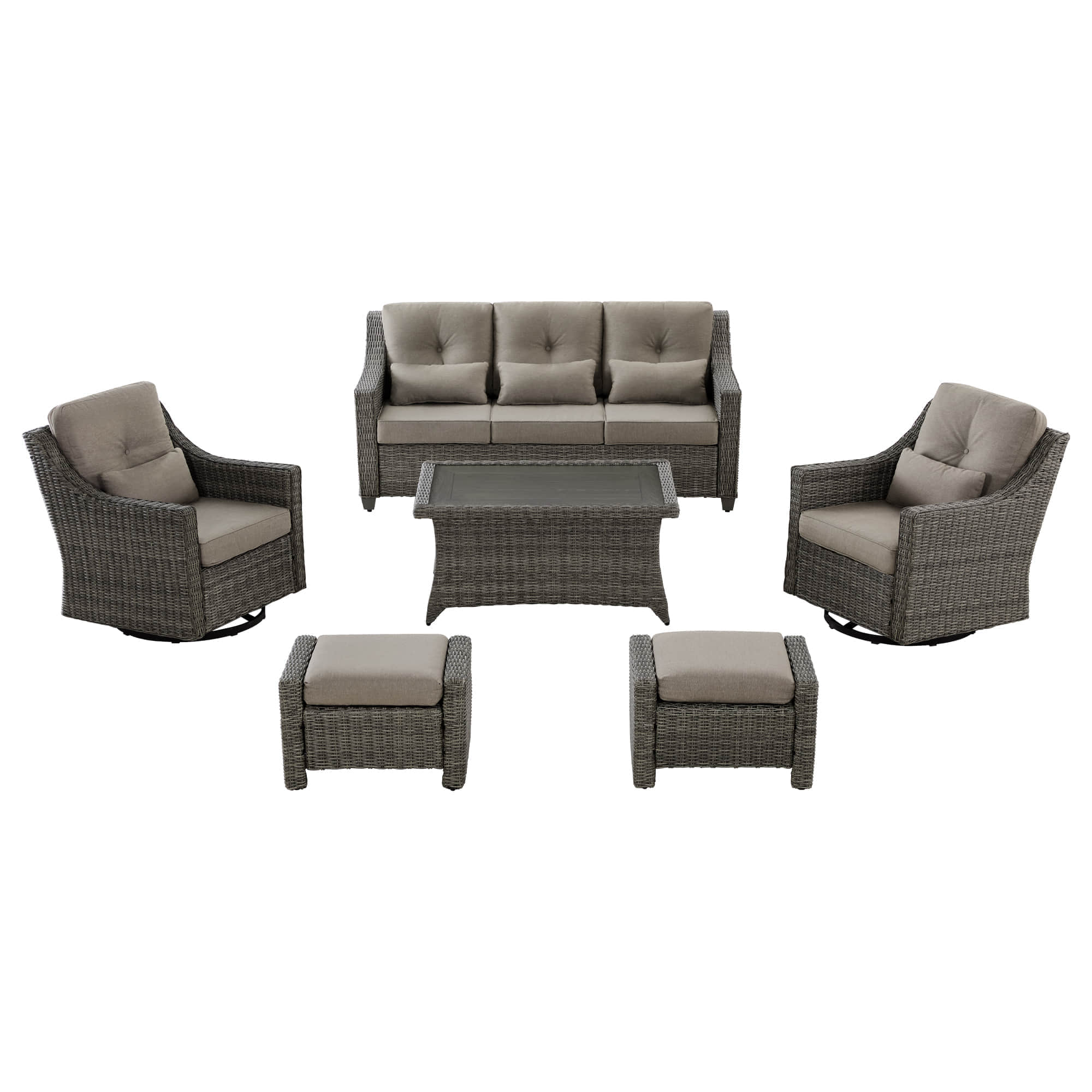Elara Outdoor Rattan Sofa Set - 5 Seats - Image 76