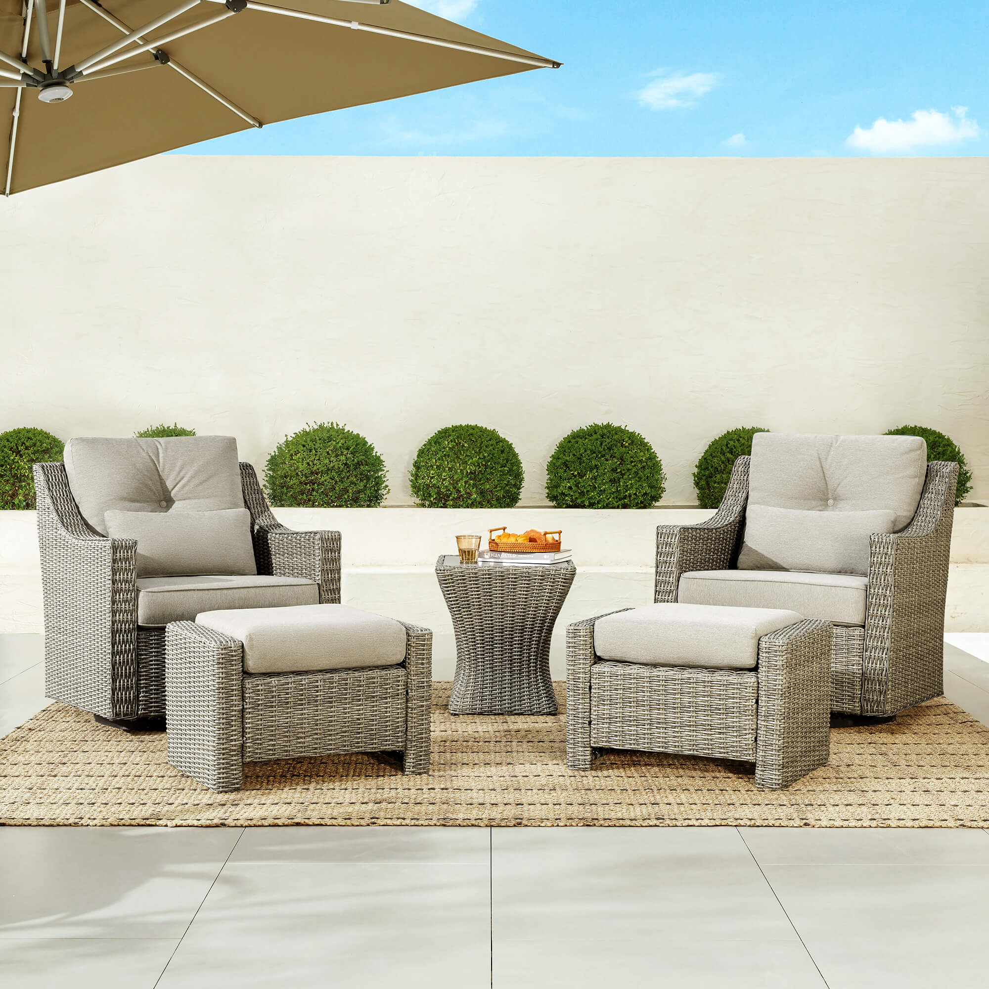 Elara Rattan Outdoor 5-Piece Patio Set - Image 3