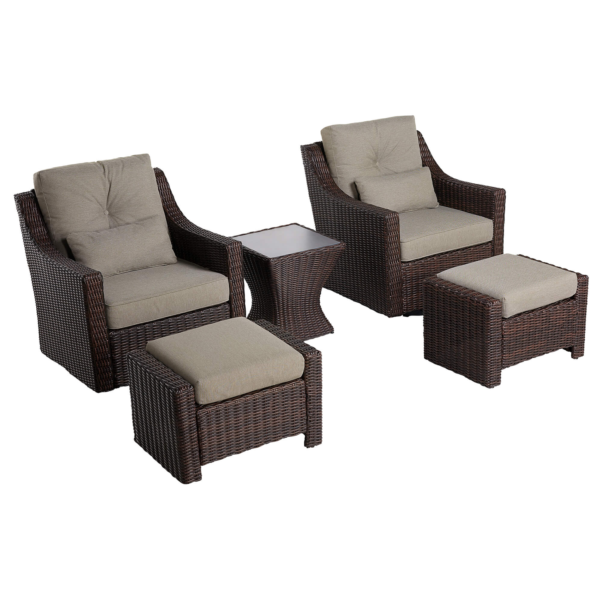 Elara Rattan Outdoor 5-Piece Patio Set - Image 9