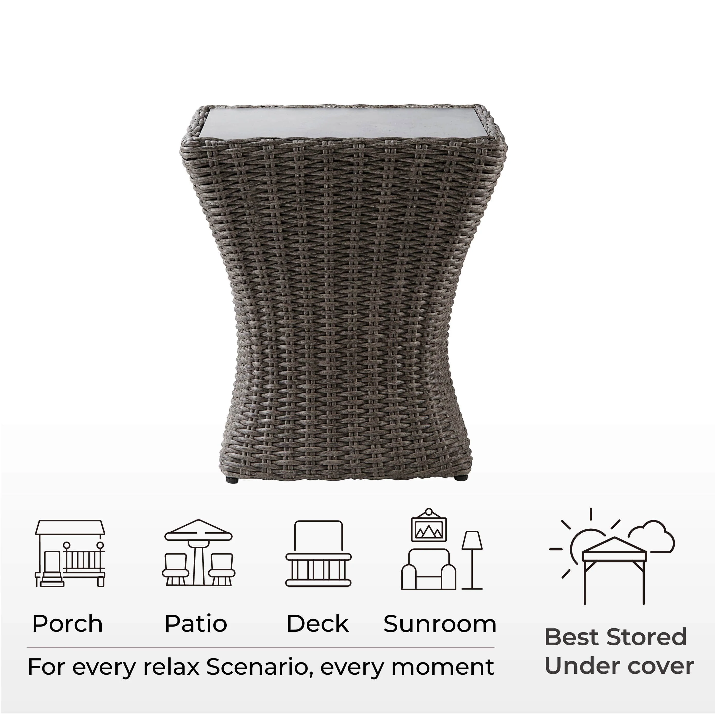 Elara Rattan Outdoor Side Table - Image 14
