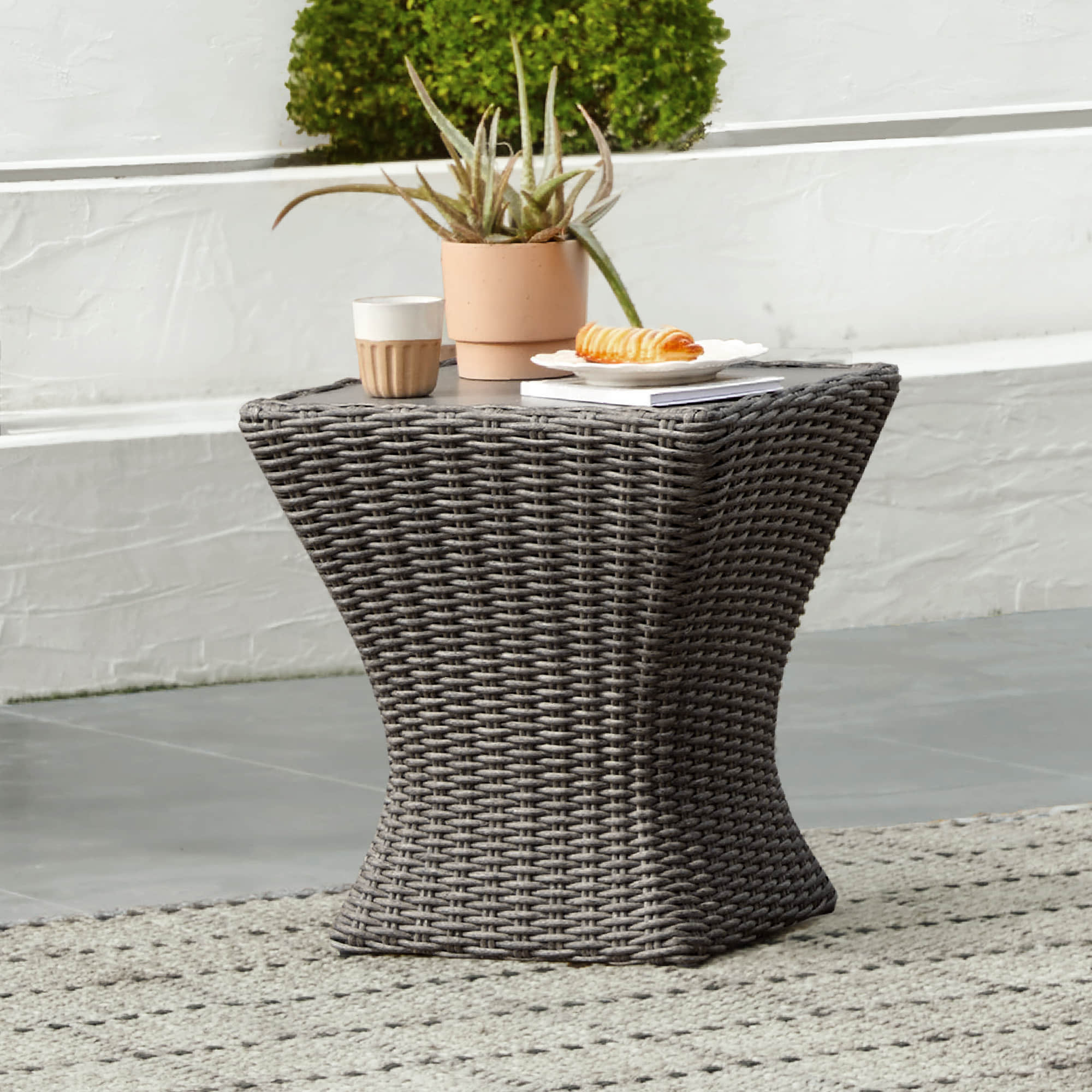 Elara Rattan Outdoor Side Table - Image 3