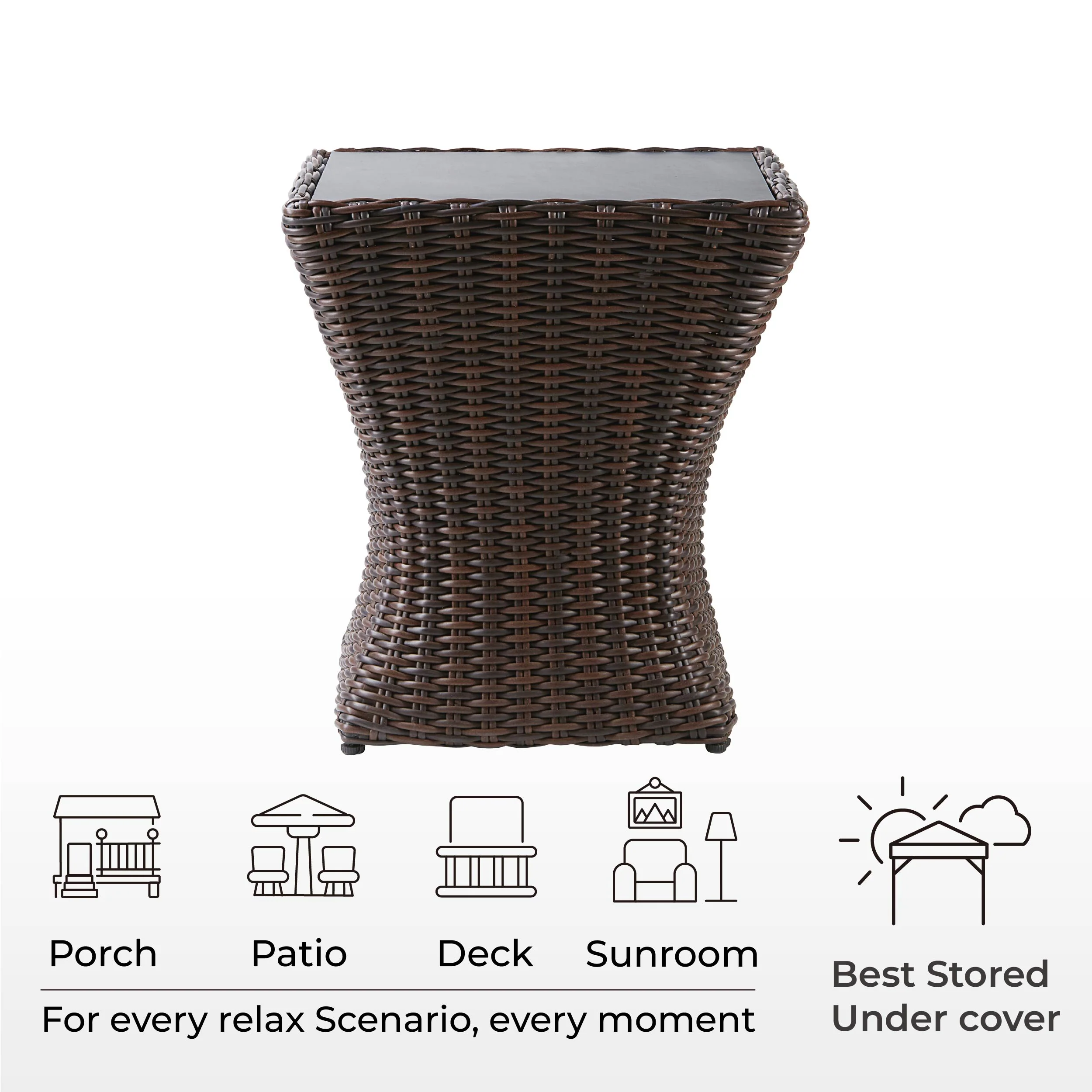 Elara Rattan Outdoor Side Table - Image 9