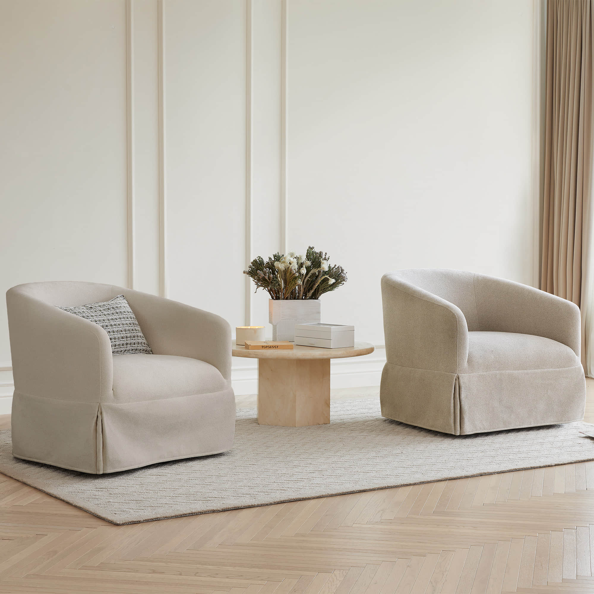 EllaGrace Slipcovered Swivel Armchair - Image 3