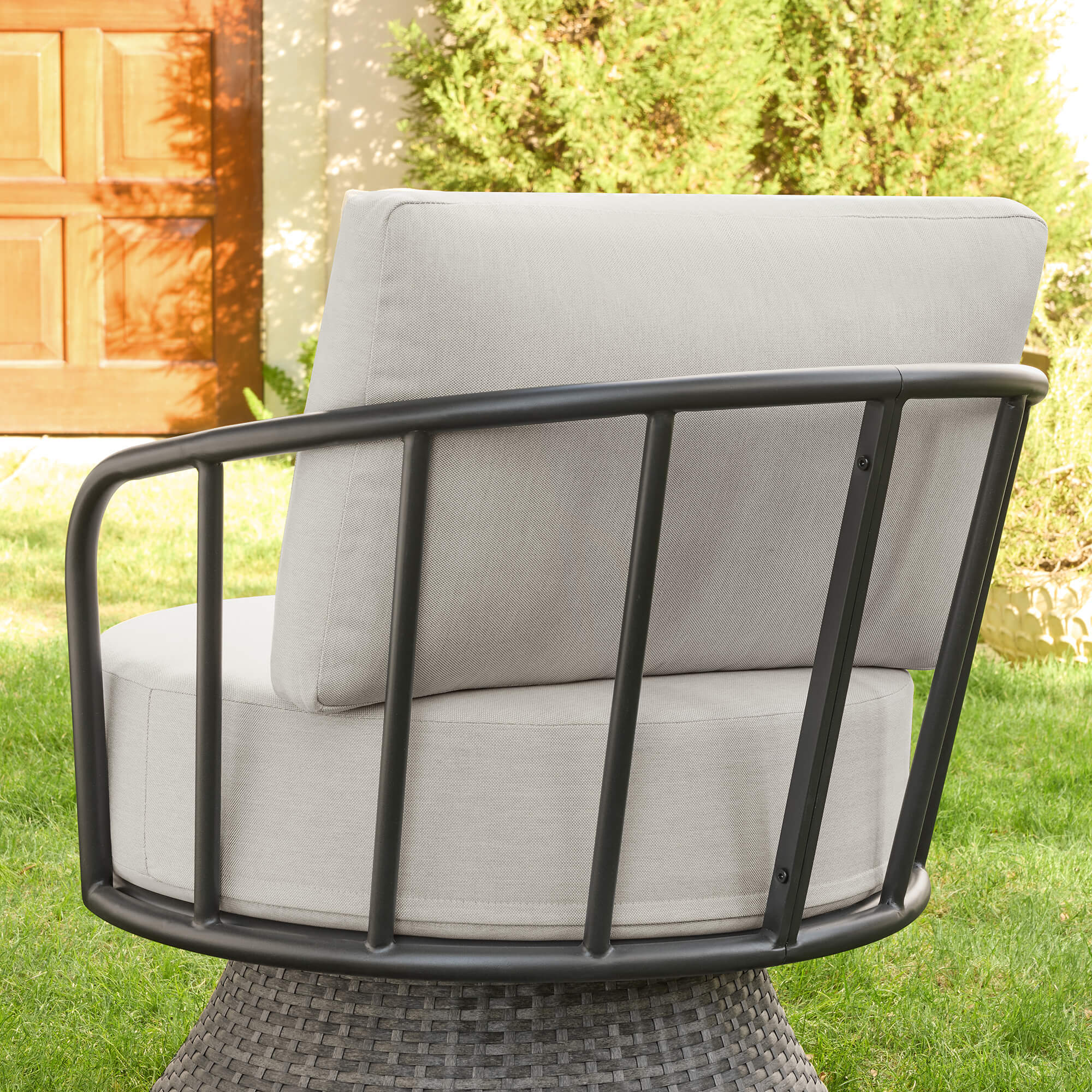 Ellie Rattan Woven Base Outdoor Swivel Bistro Set - Image 16