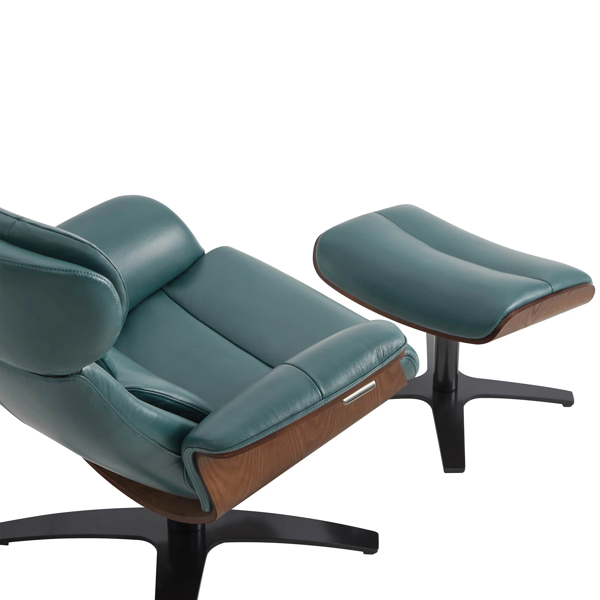 Elvin Genuine Leather Recliner Lounge Chair & Ottoman - Image 19