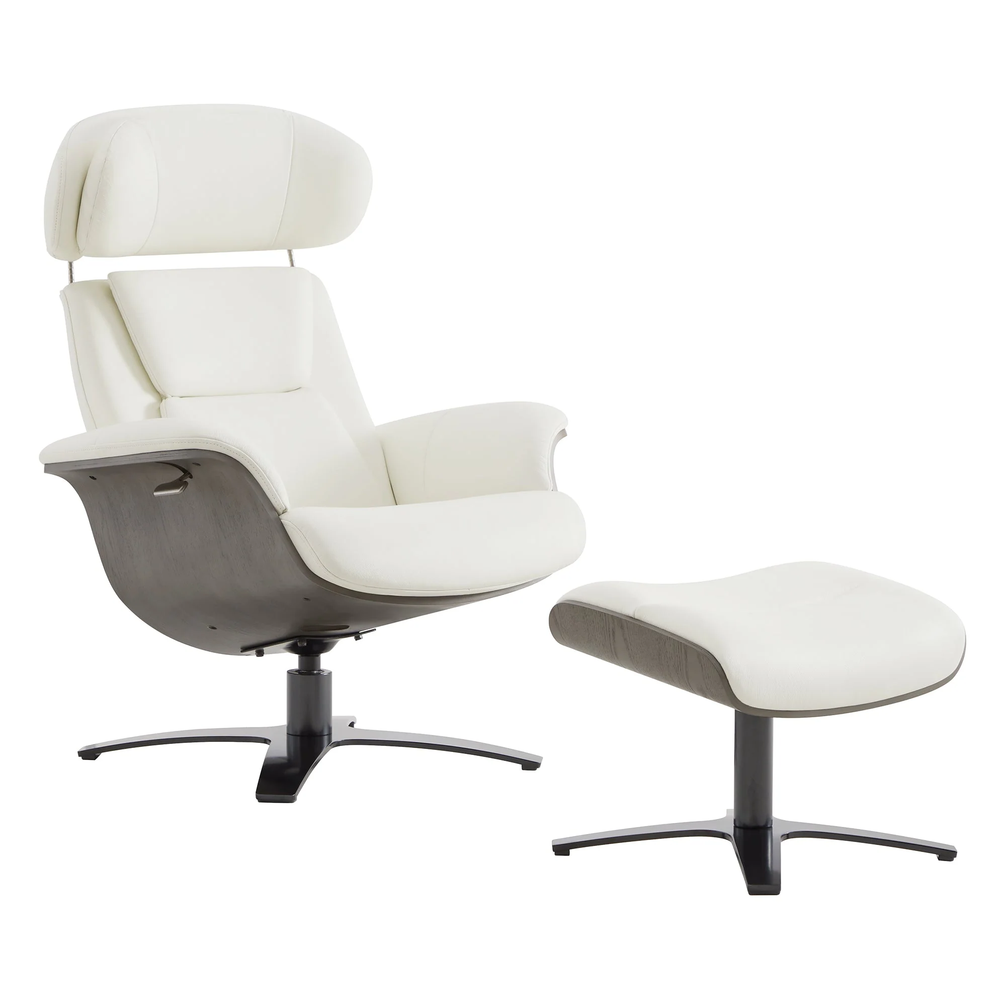 Elvin Genuine Leather Recliner Lounge Chair & Ottoman - Image 36