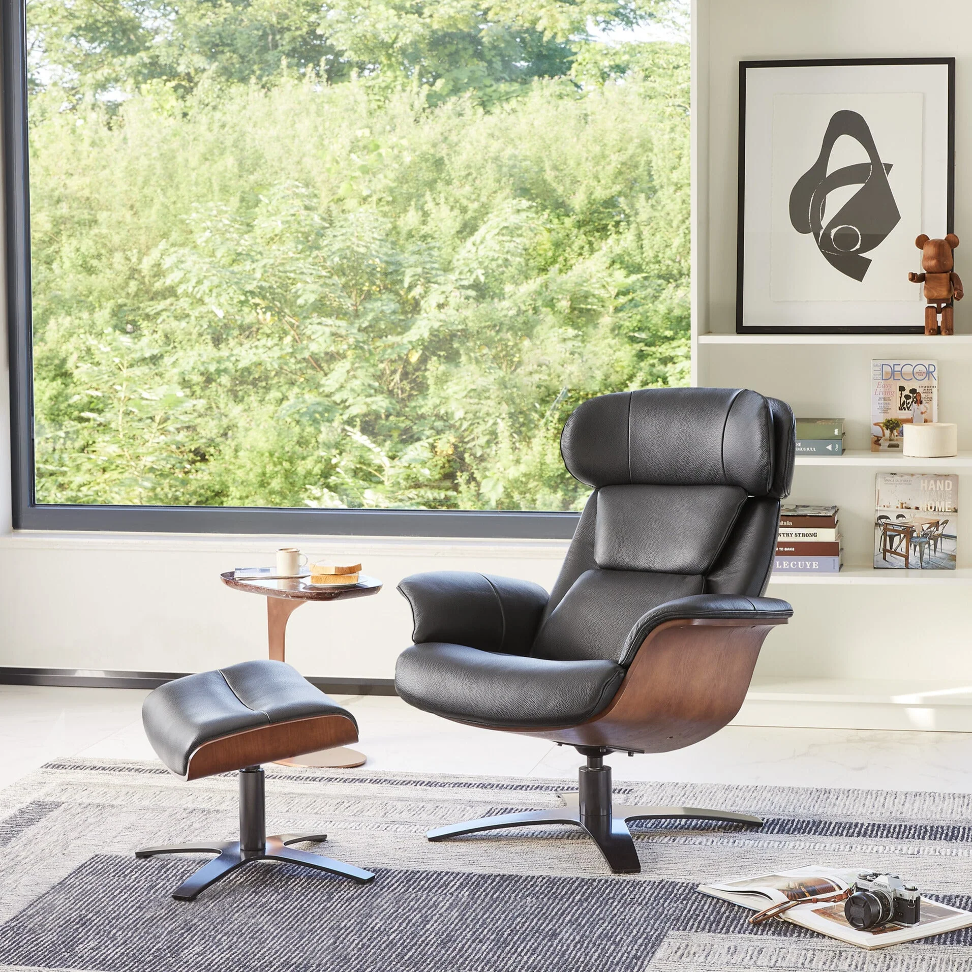 Elvin Genuine Leather Recliner Lounge Chair & Ottoman - Image 53