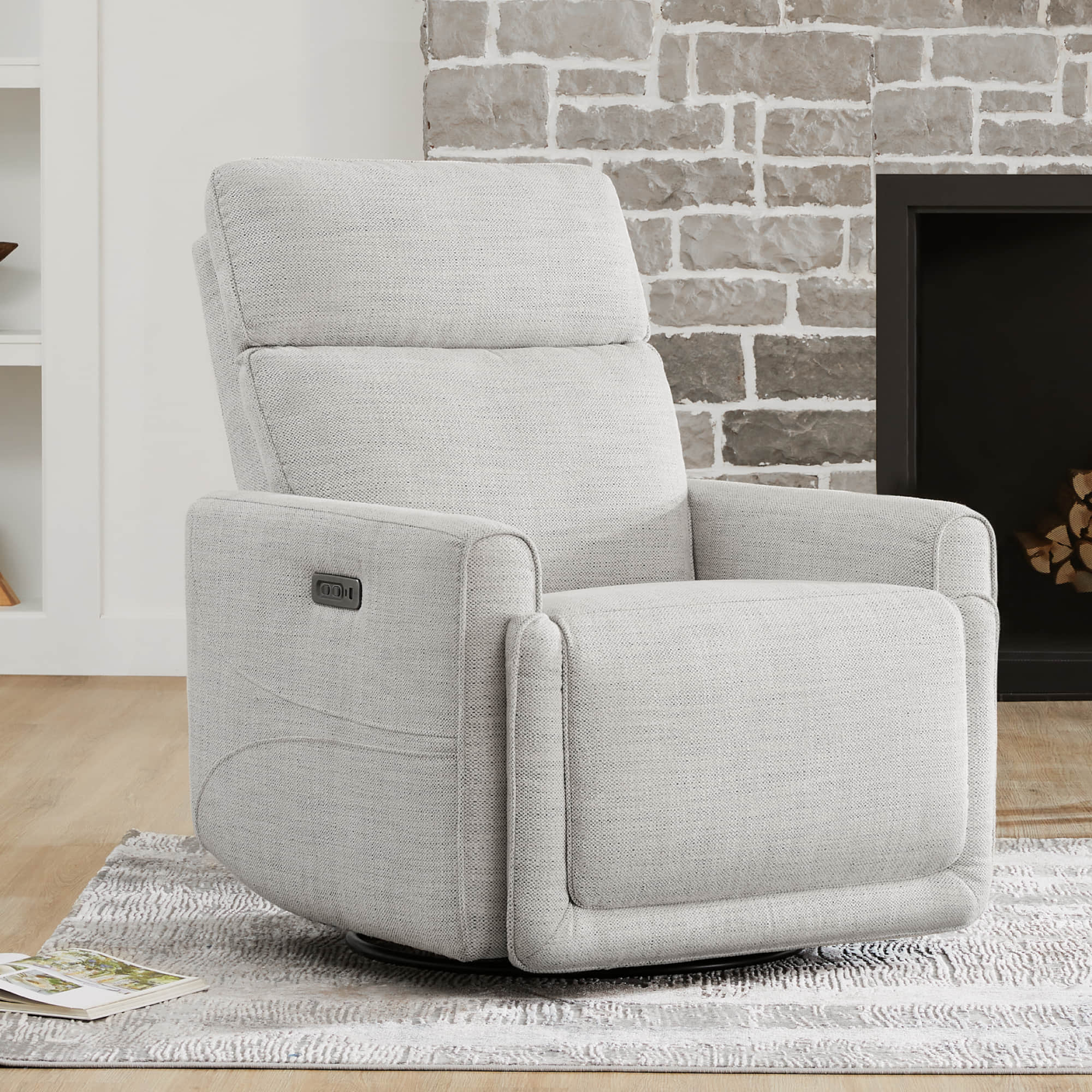 Elysian Power Swivel Nursery Glider Recliner with Adjustable Headrest - Image 23