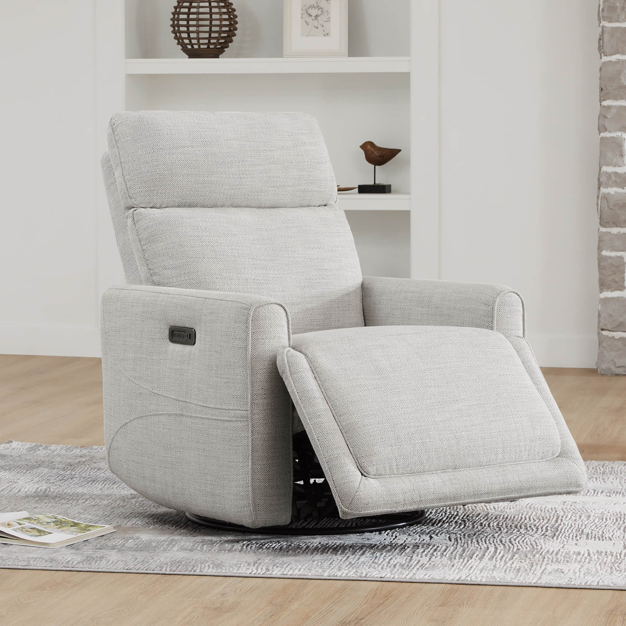 Elysian Power Swivel Nursery Glider Recliner with Adjustable Headrest - Image 25