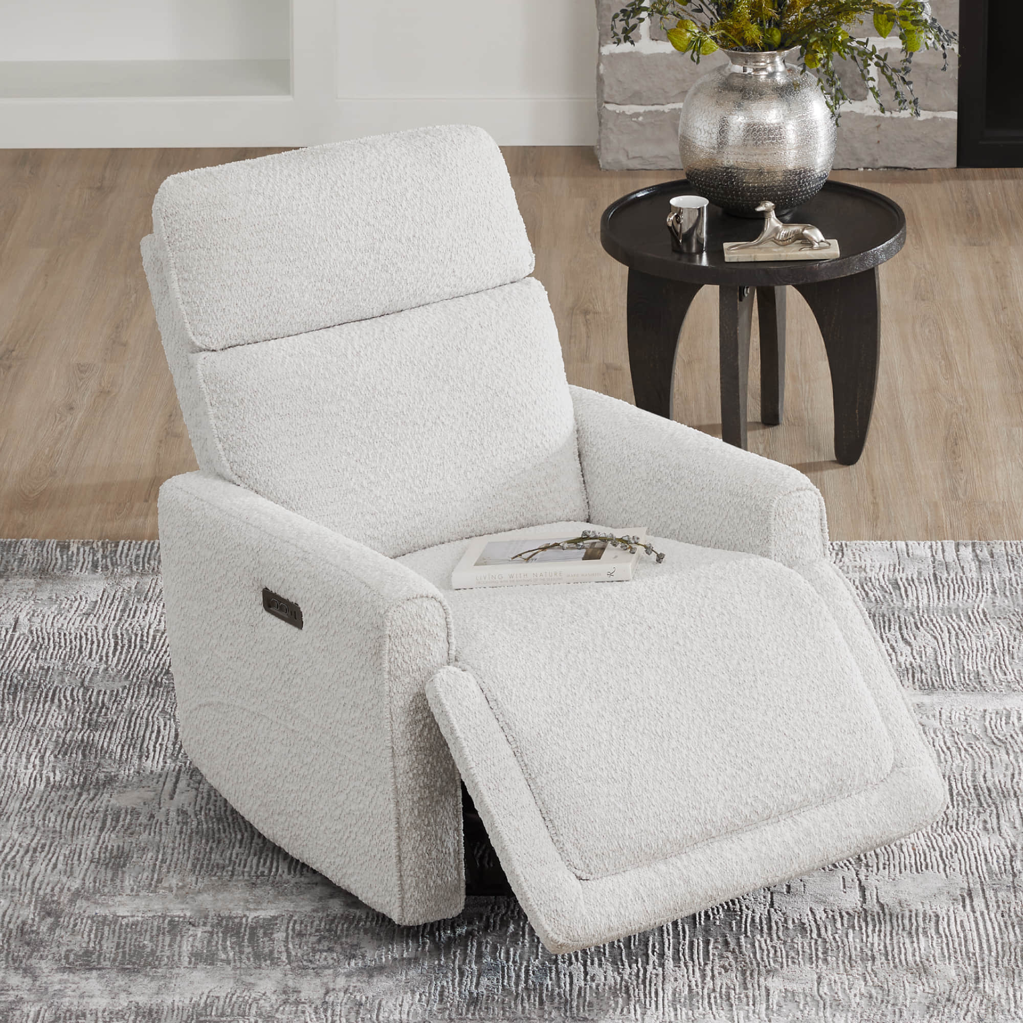 Elysian Power Swivel Nursery Glider Recliner with Adjustable Headrest - Image 4