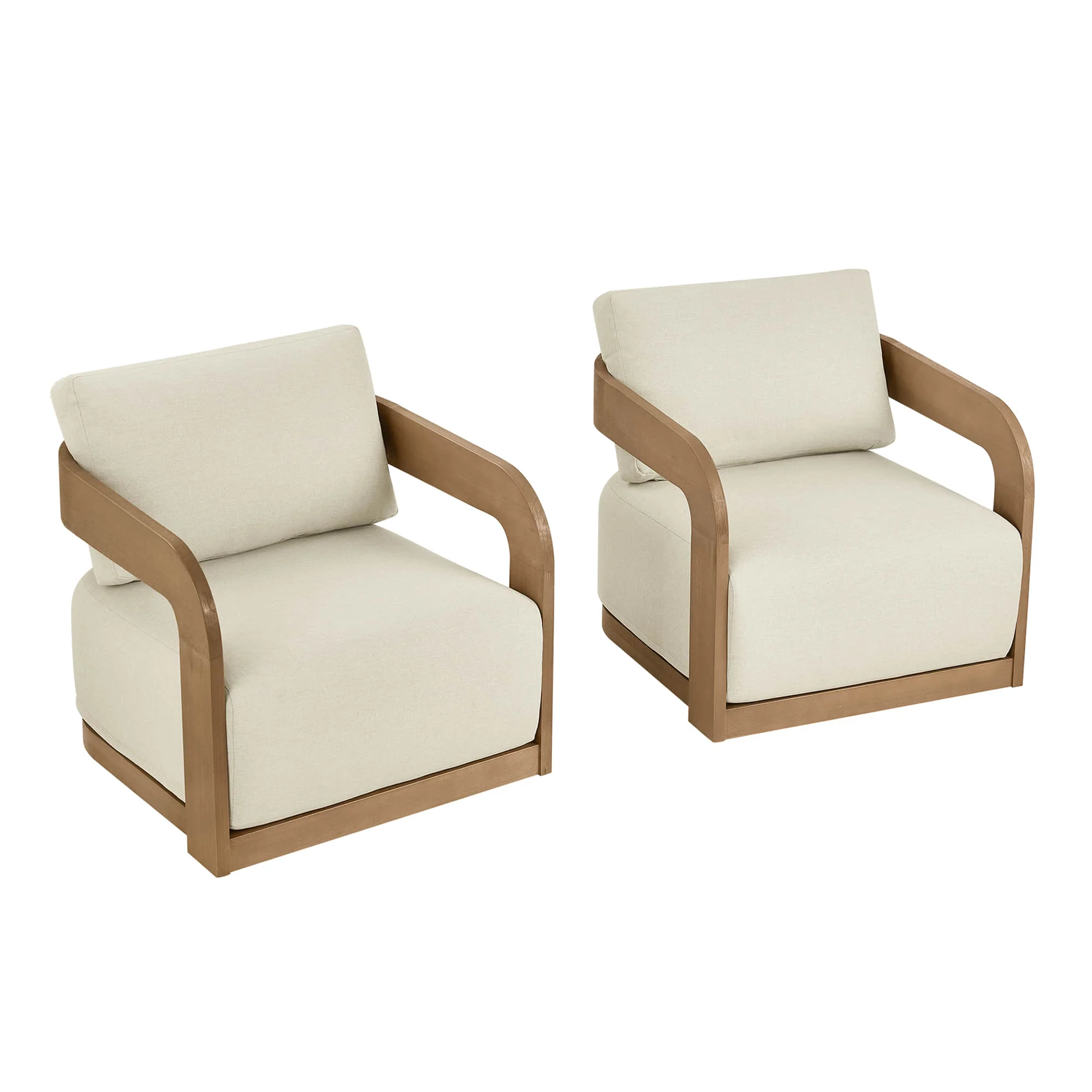 Emberly Modern Outdoor Eucalyptus Wood Swivel Chair - Image 11